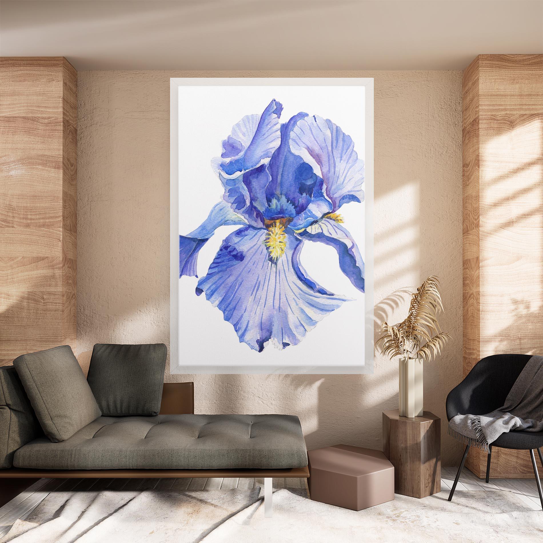 Tablou Canvas Purple Iris On White mockup 8