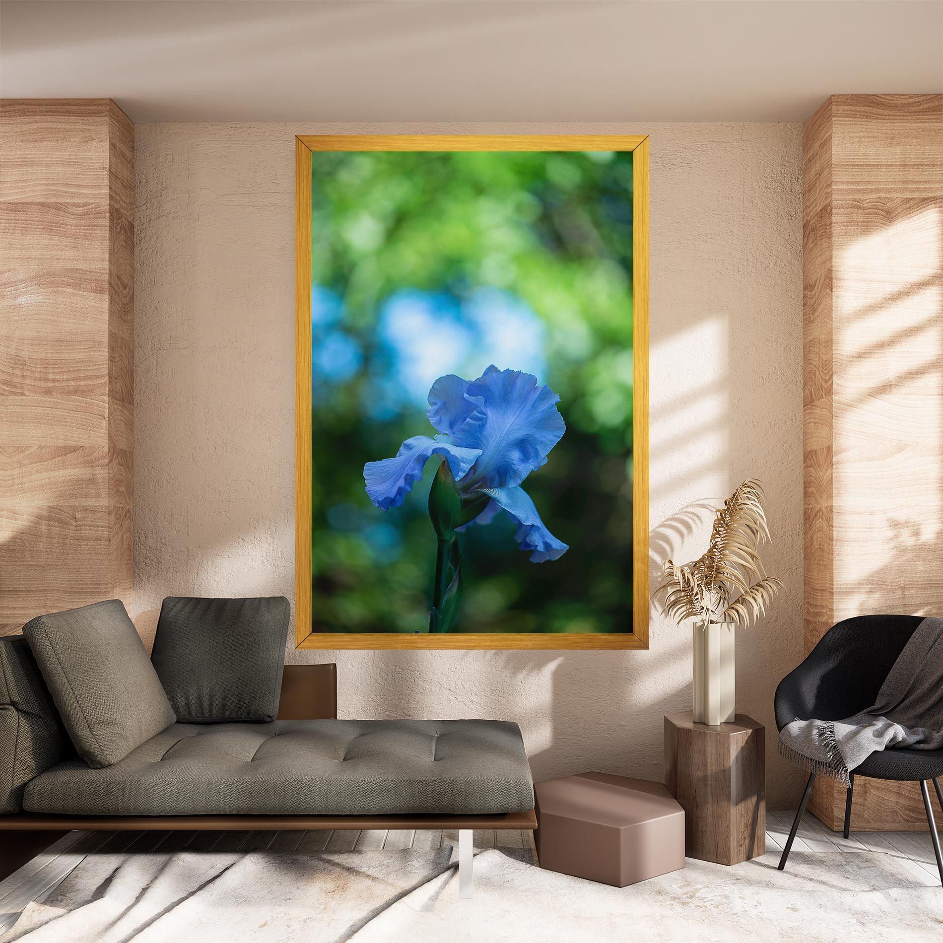 Blue Iris In The Garden mockup 8