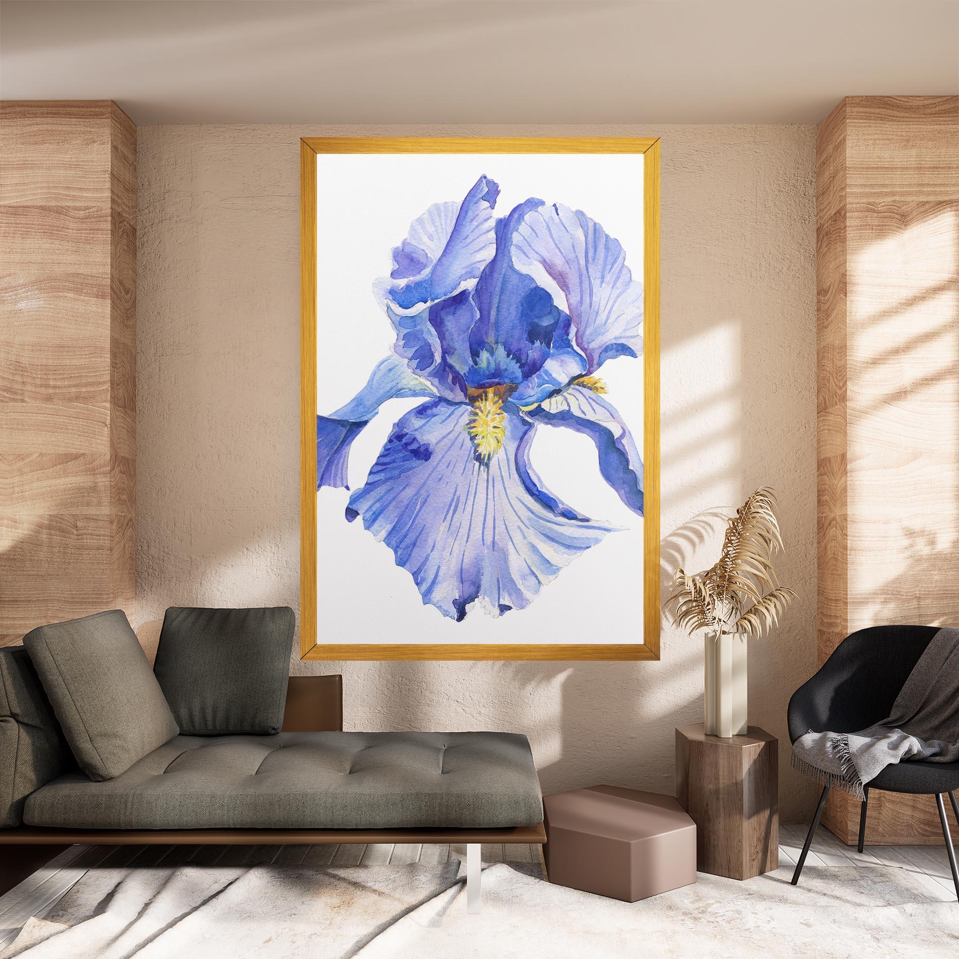 Tablou Canvas Purple Iris On White mockup 8