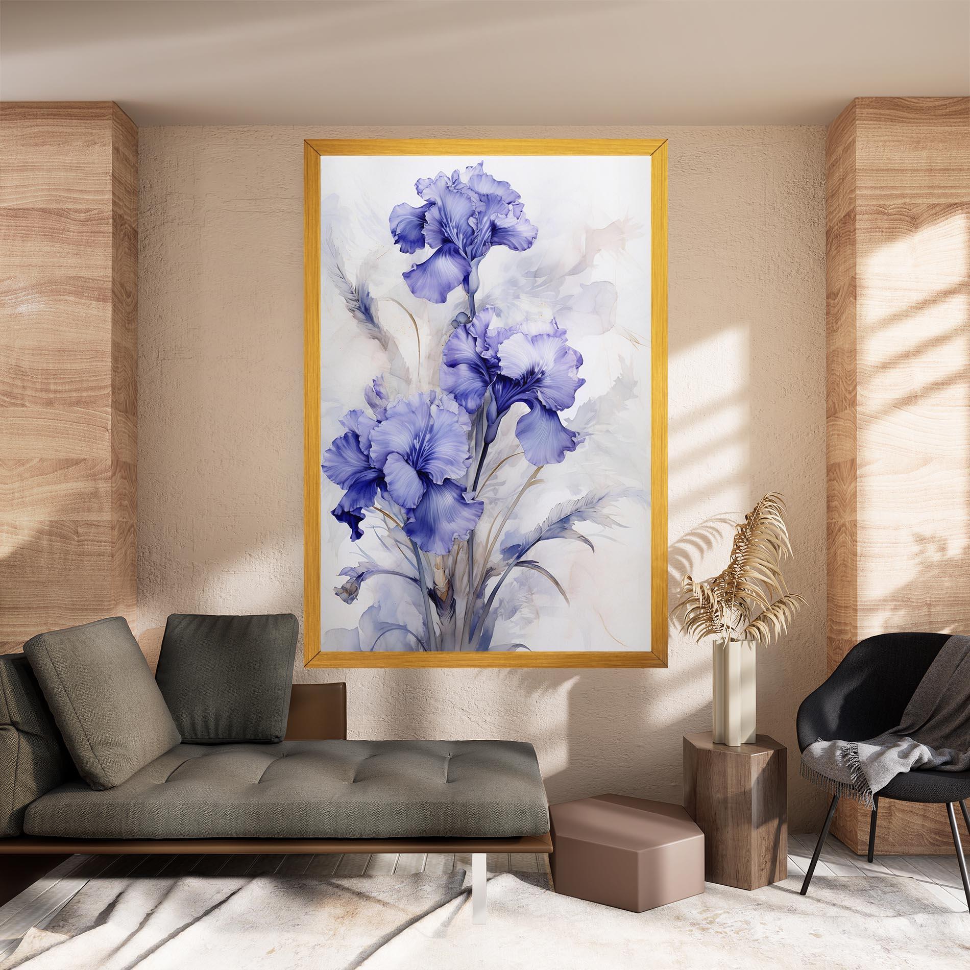 Tablou Canvas Purple Iris Painting mockup 8