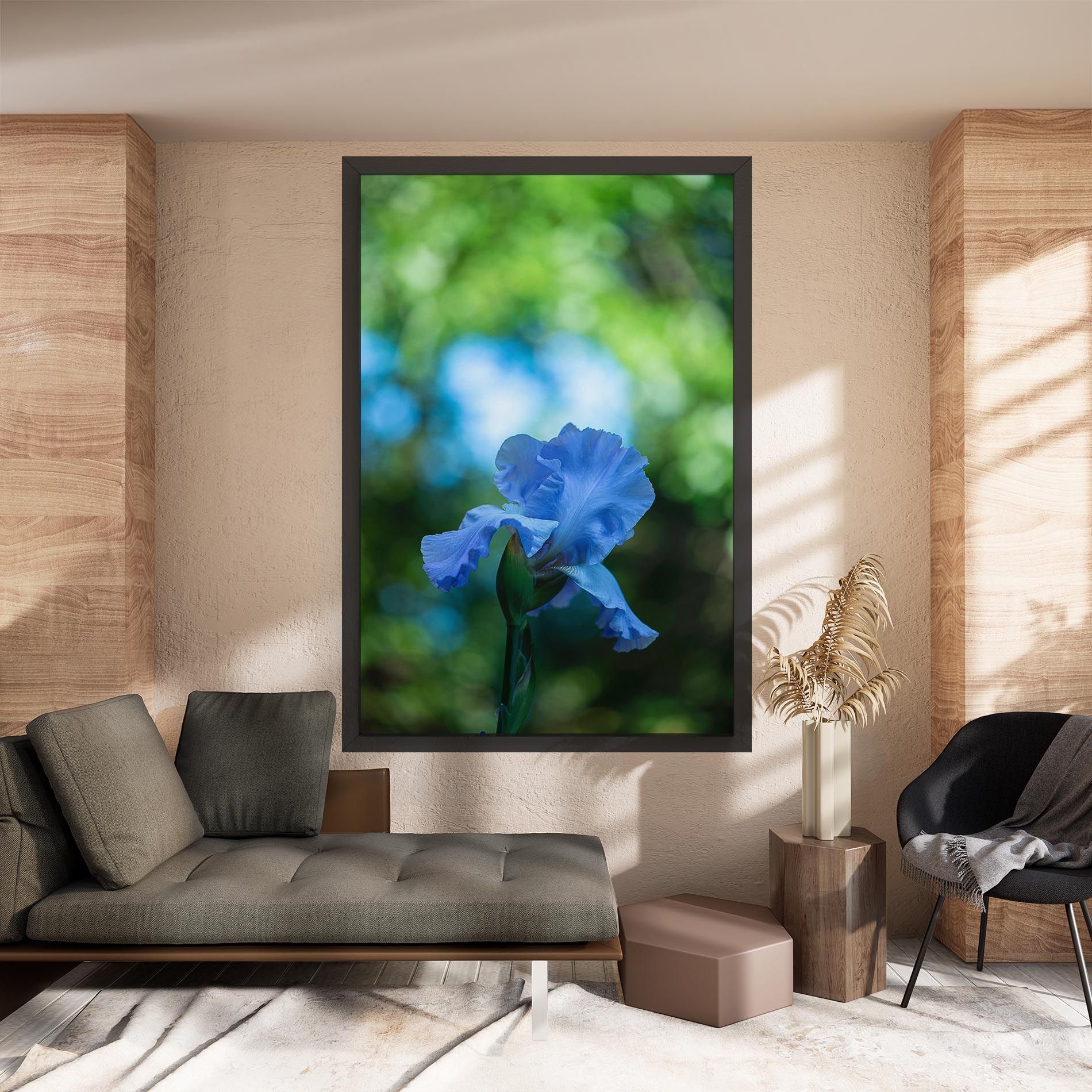 Blue Iris In The Garden mockup 8