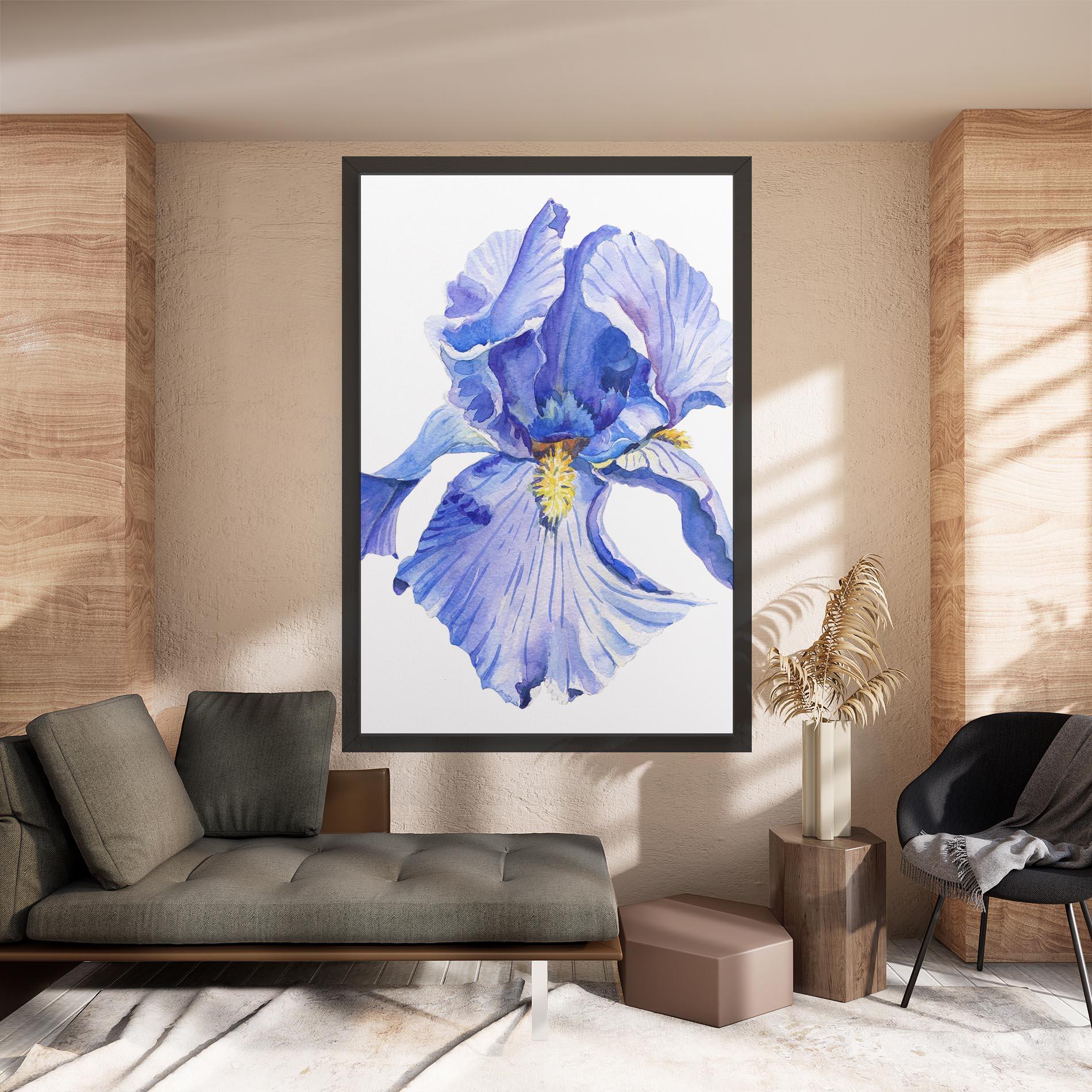 Tablou Canvas Purple Iris On White mockup 8