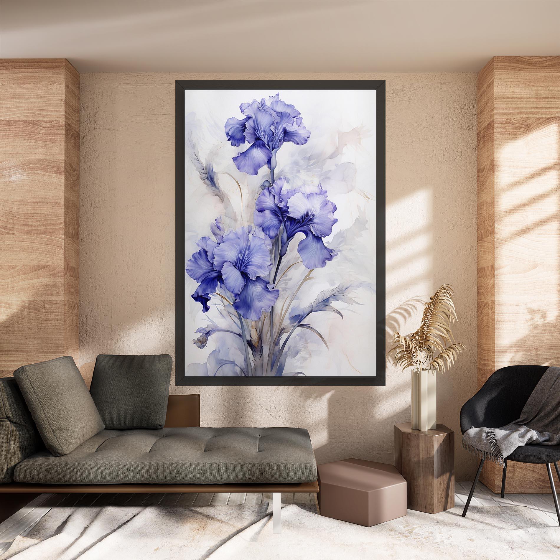Tablou Canvas Purple Iris Painting mockup 8