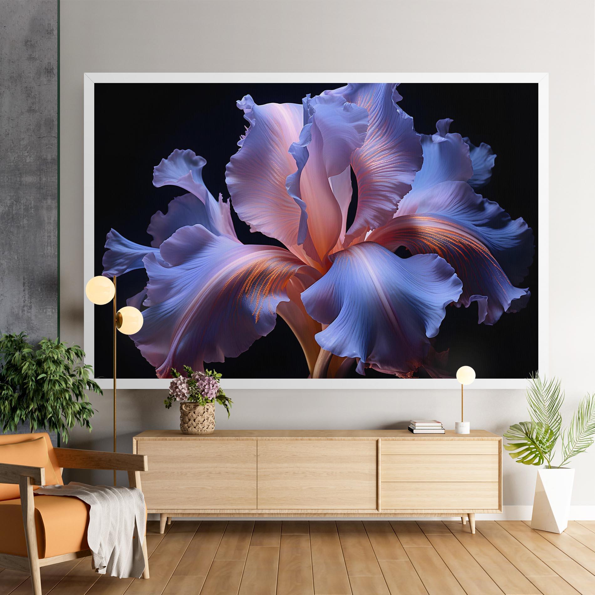 Tablou Canvas Elegant Iris On Black mockup 9