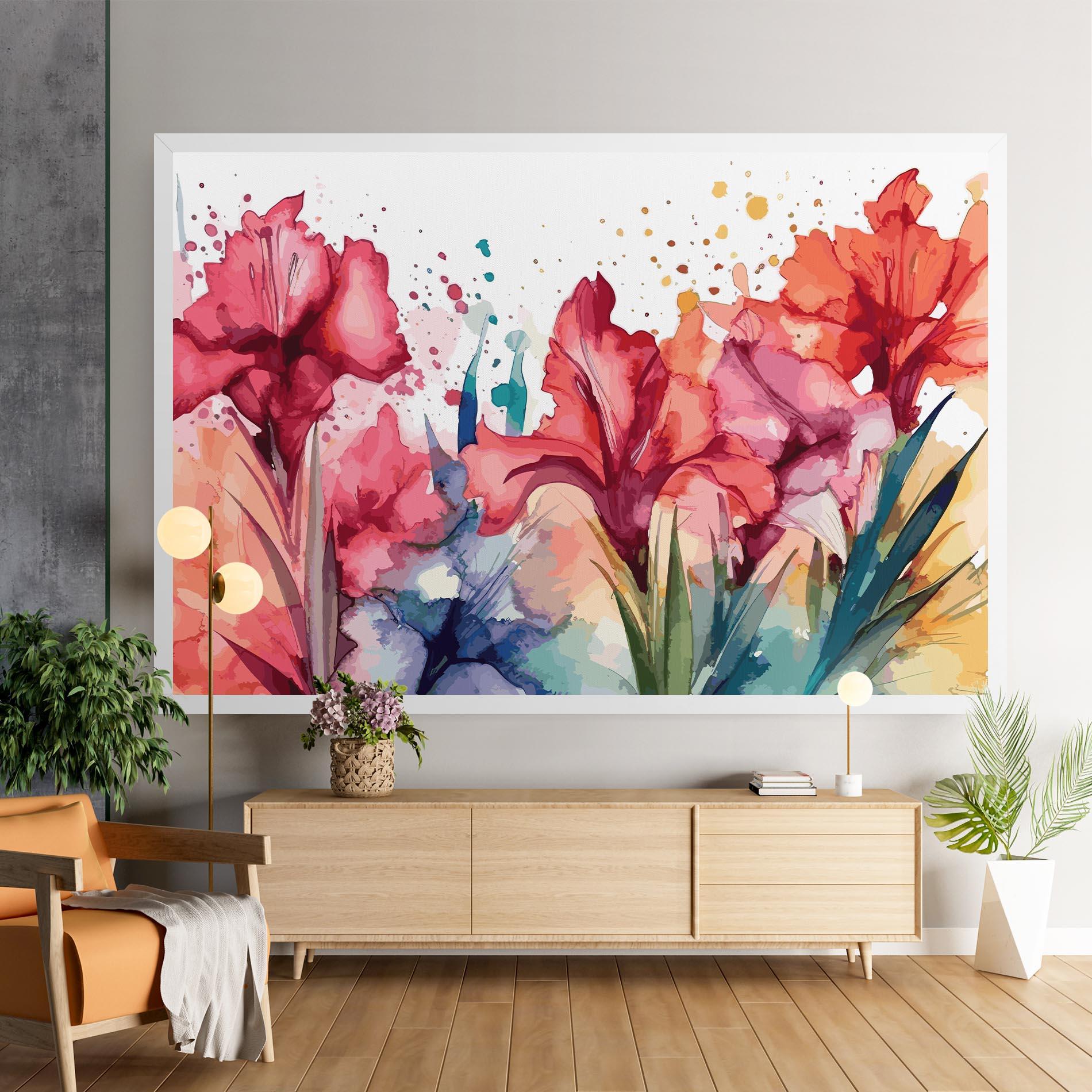 Tablou Canvas Pink Blue Iris mockup 9