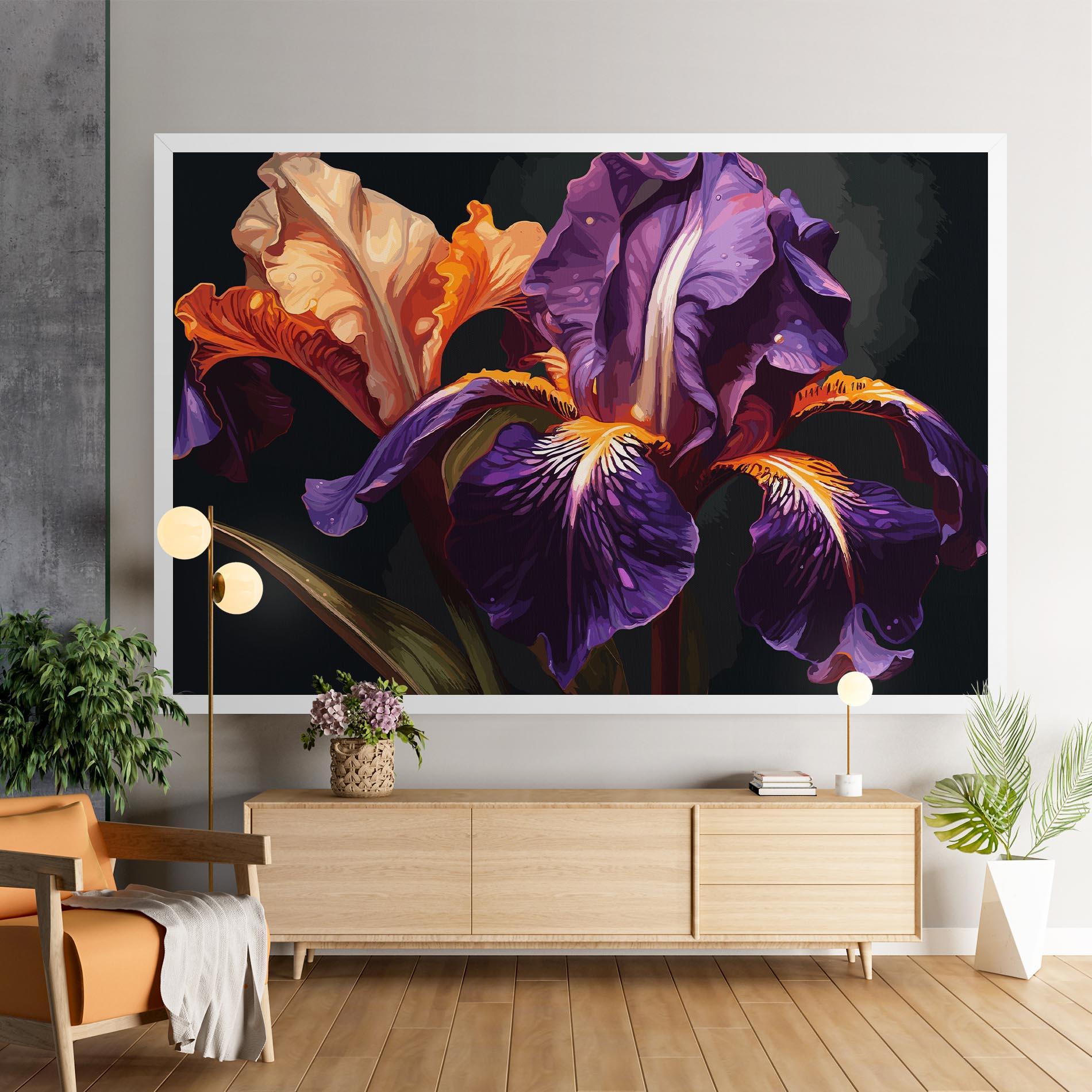 Tablou Canvas Purple Orange Iris mockup 9