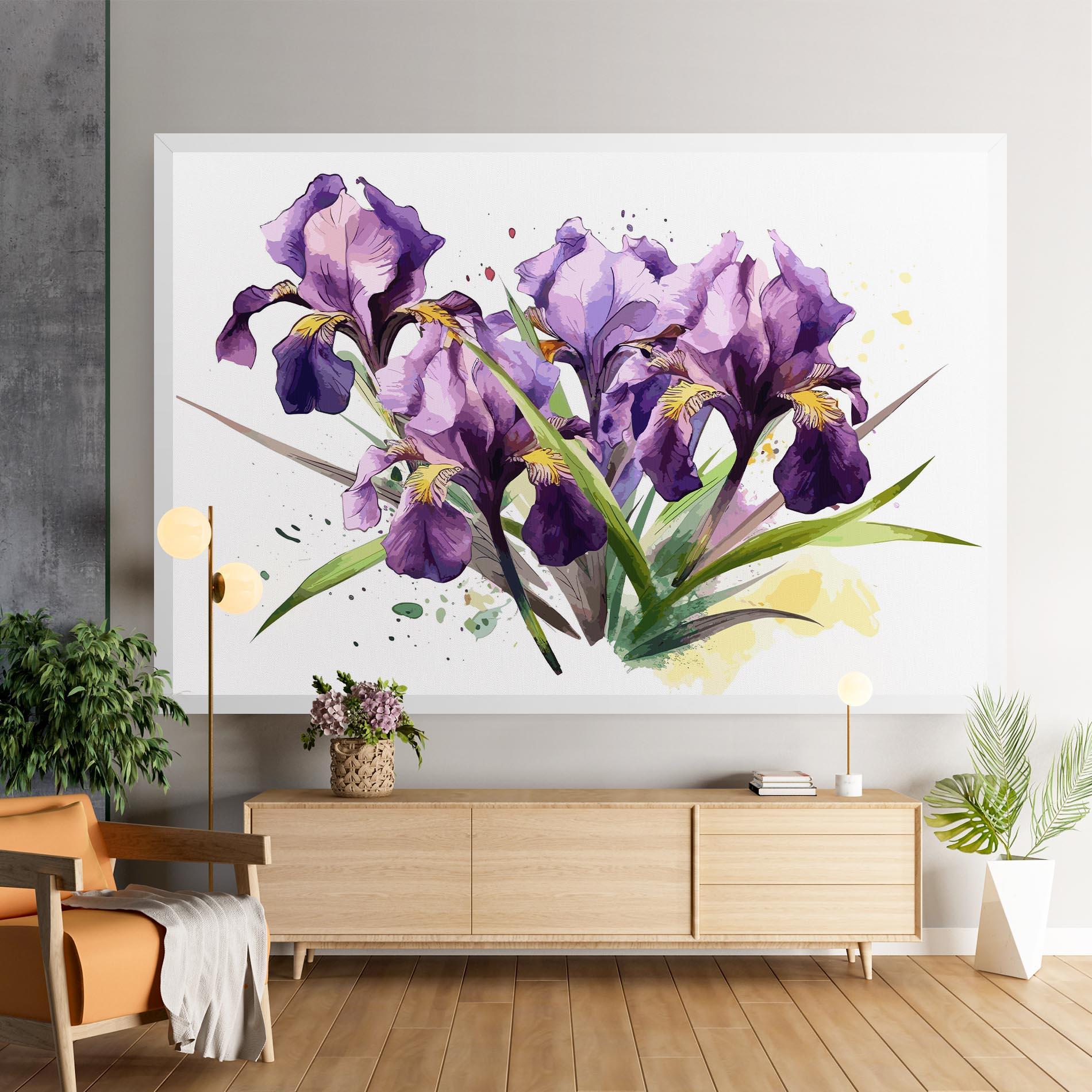 Tablou Canvas Watercolor Purple Iris mockup 9