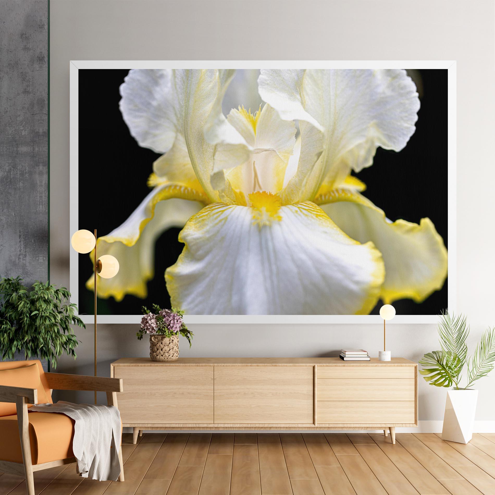 Tablou Canvas White Yellow Iris mockup 9