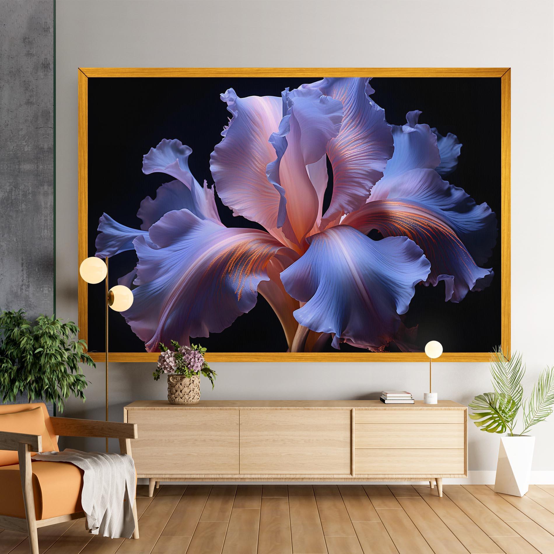 Tablou Canvas Elegant Iris On Black mockup 9