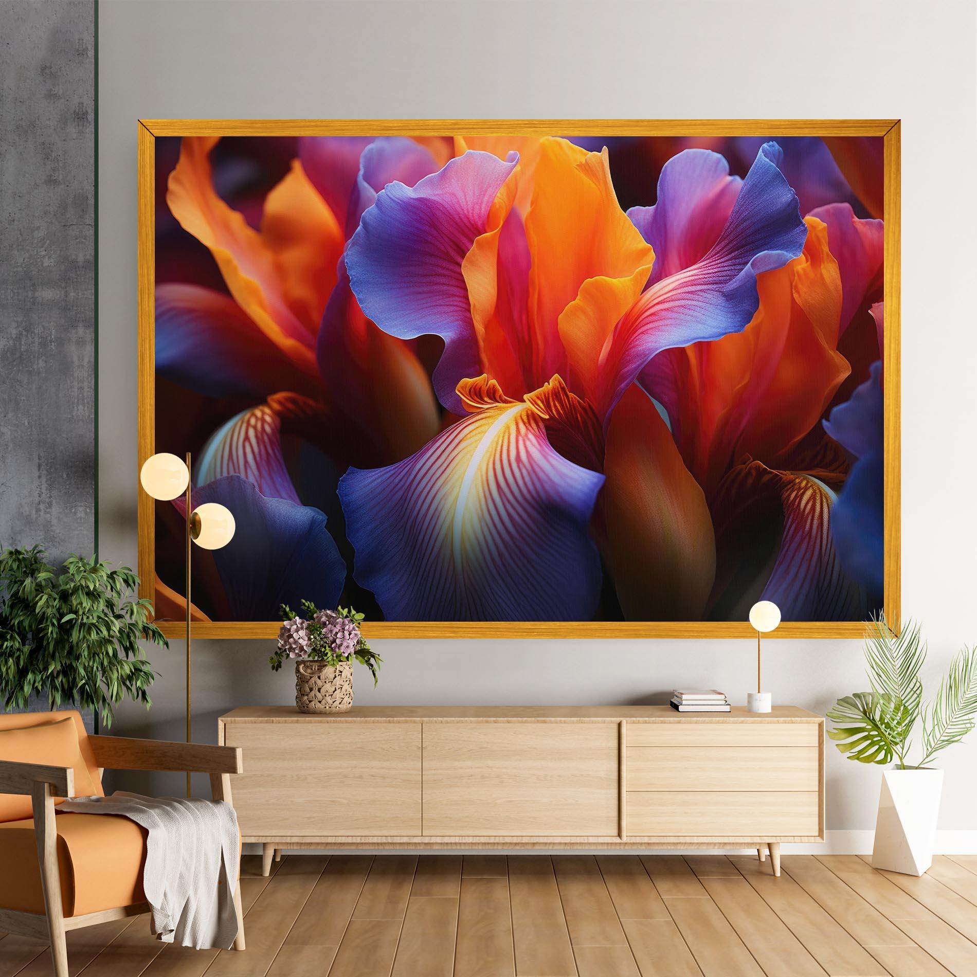 Tablou Canvas Orange Purple Iris mockup 9