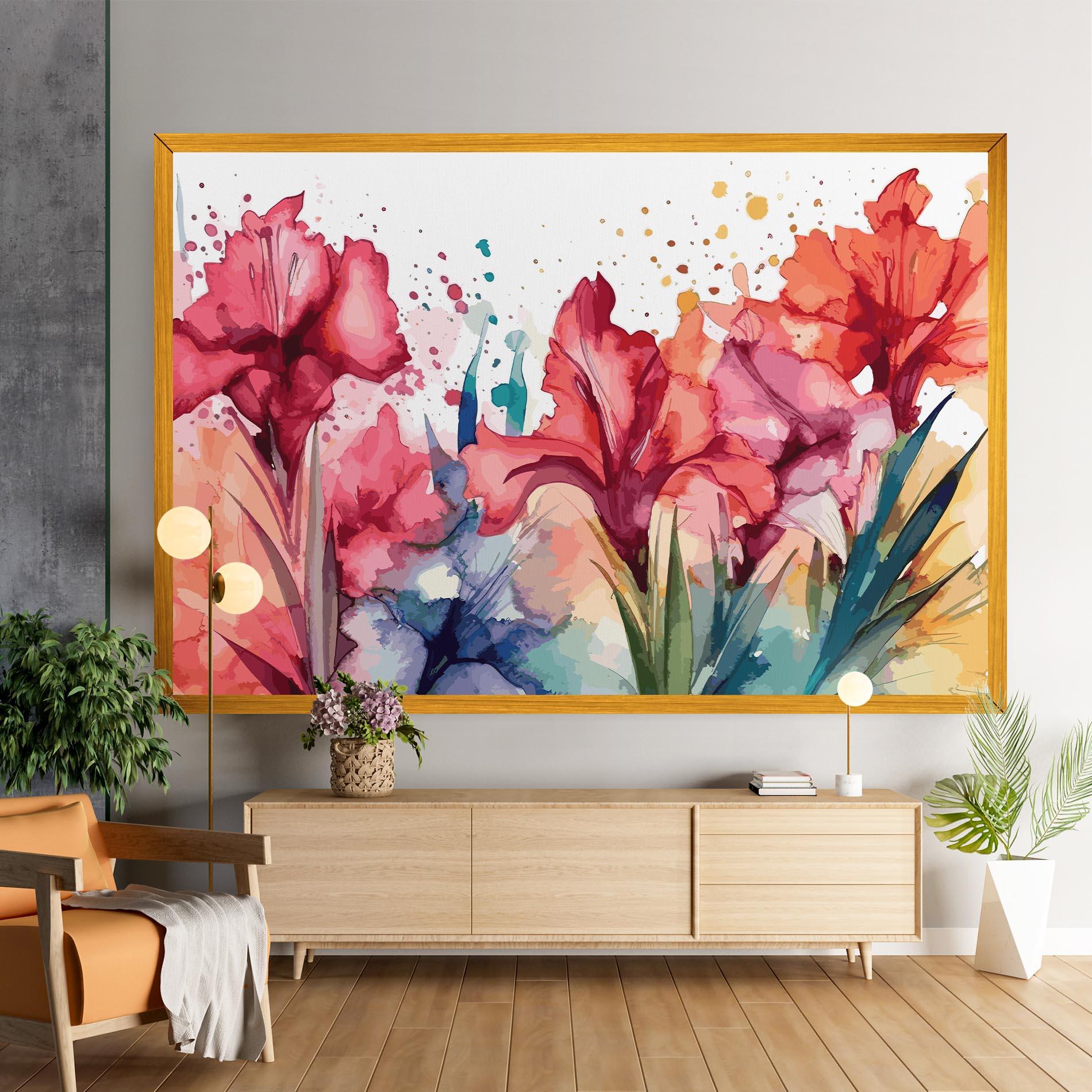 Tablou Canvas Pink Blue Iris mockup 9