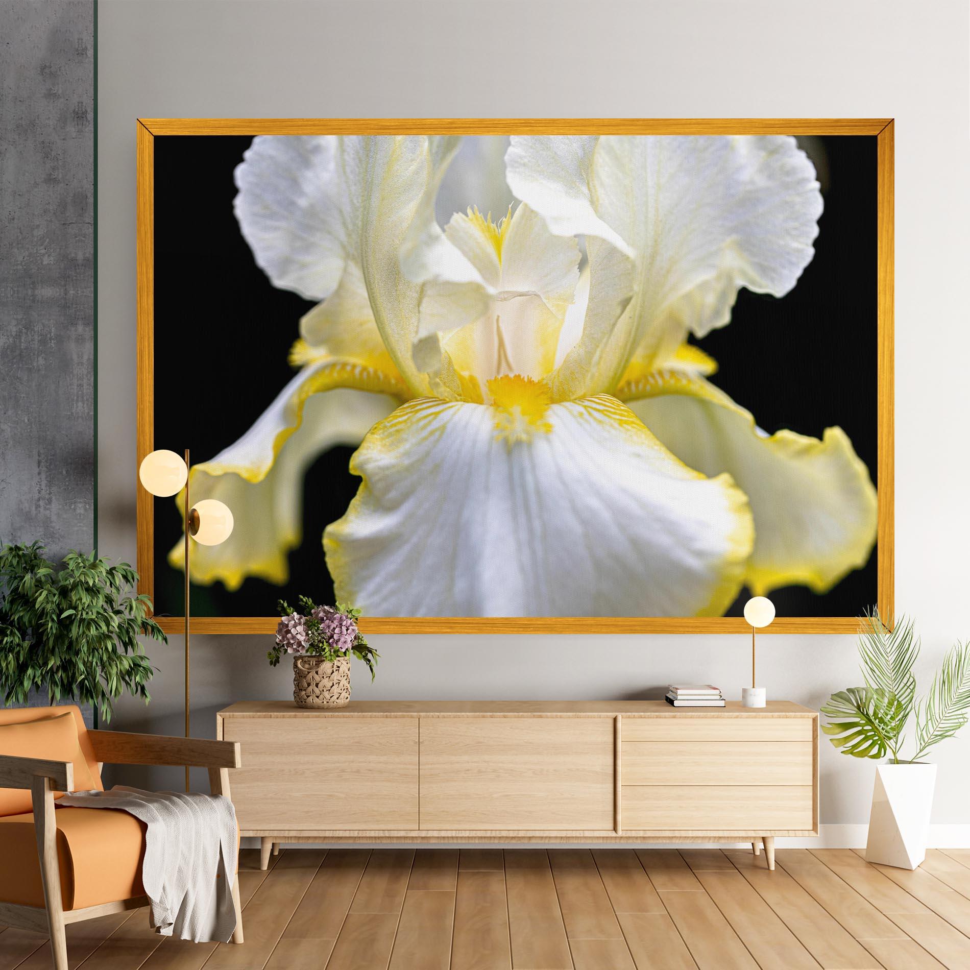 Tablou Canvas White Yellow Iris mockup 9