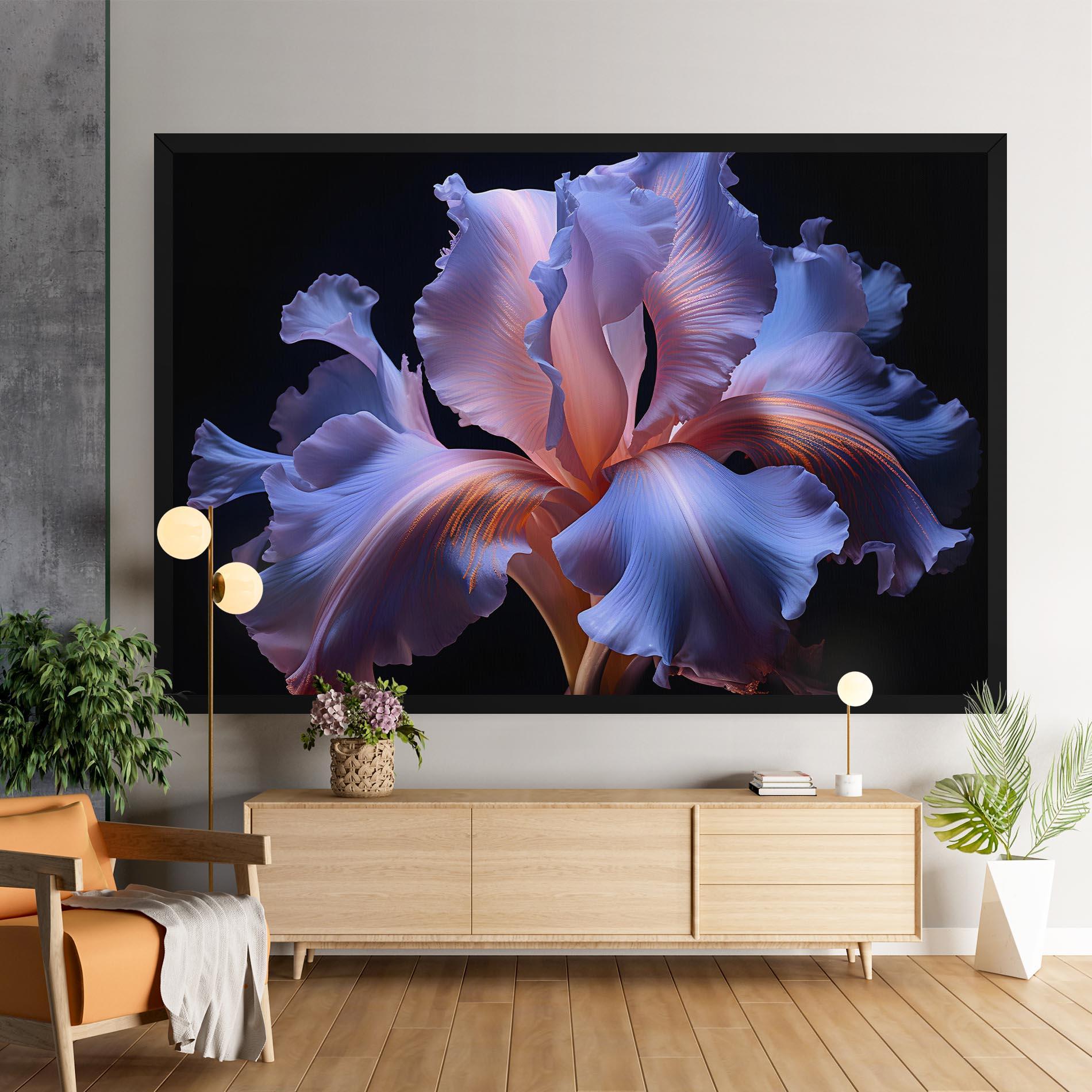 Tablou Canvas Elegant Iris On Black mockup 9
