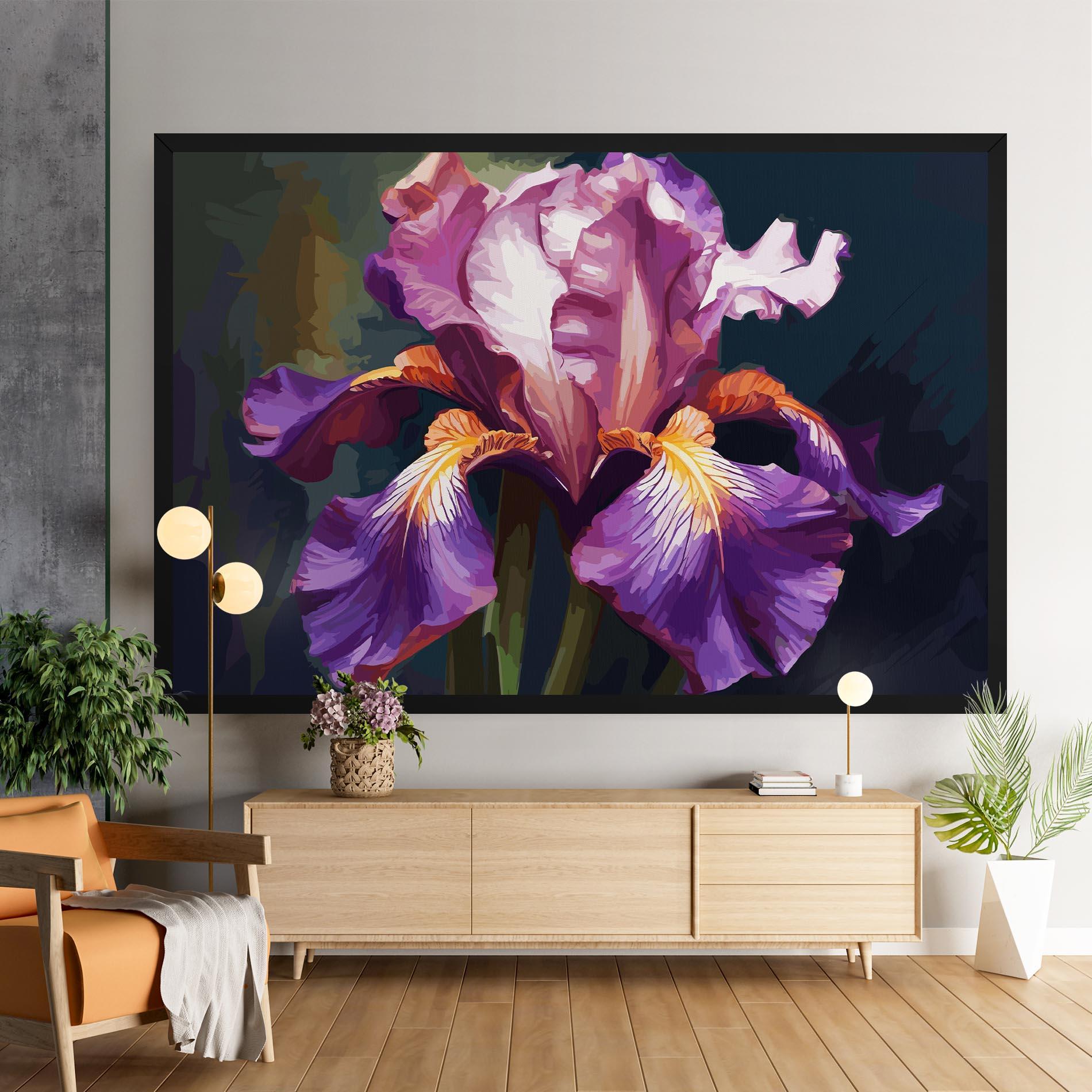 Tablou Canvas Purple Orange Iris Art mockup 9