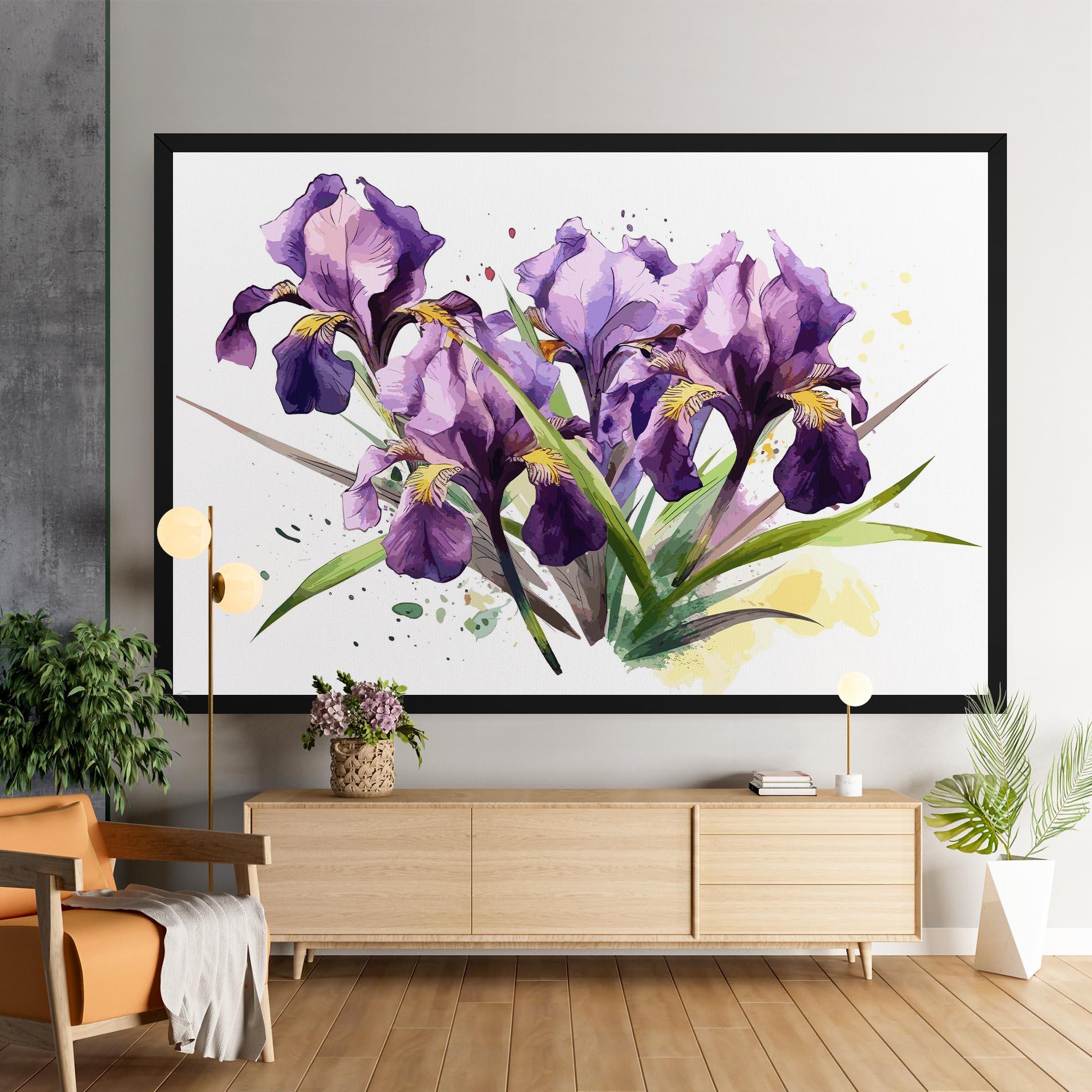 Tablou Canvas Watercolor Purple Iris mockup 9