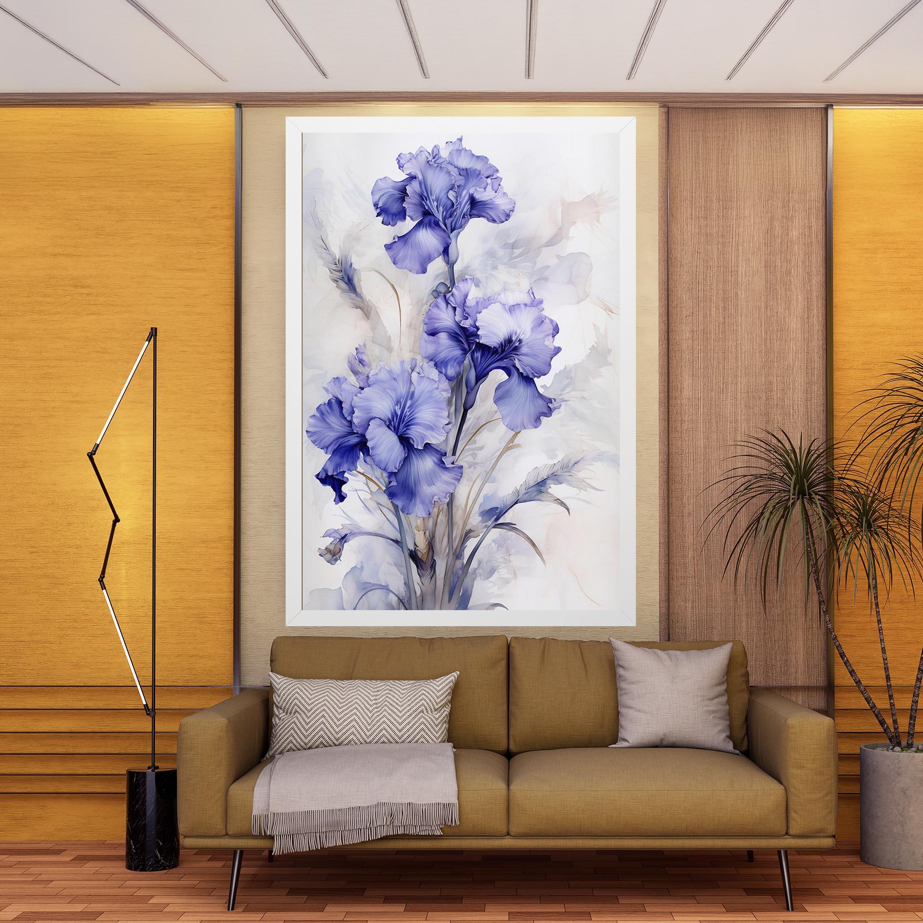 Tablou Canvas Purple Iris Painting mockup 9
