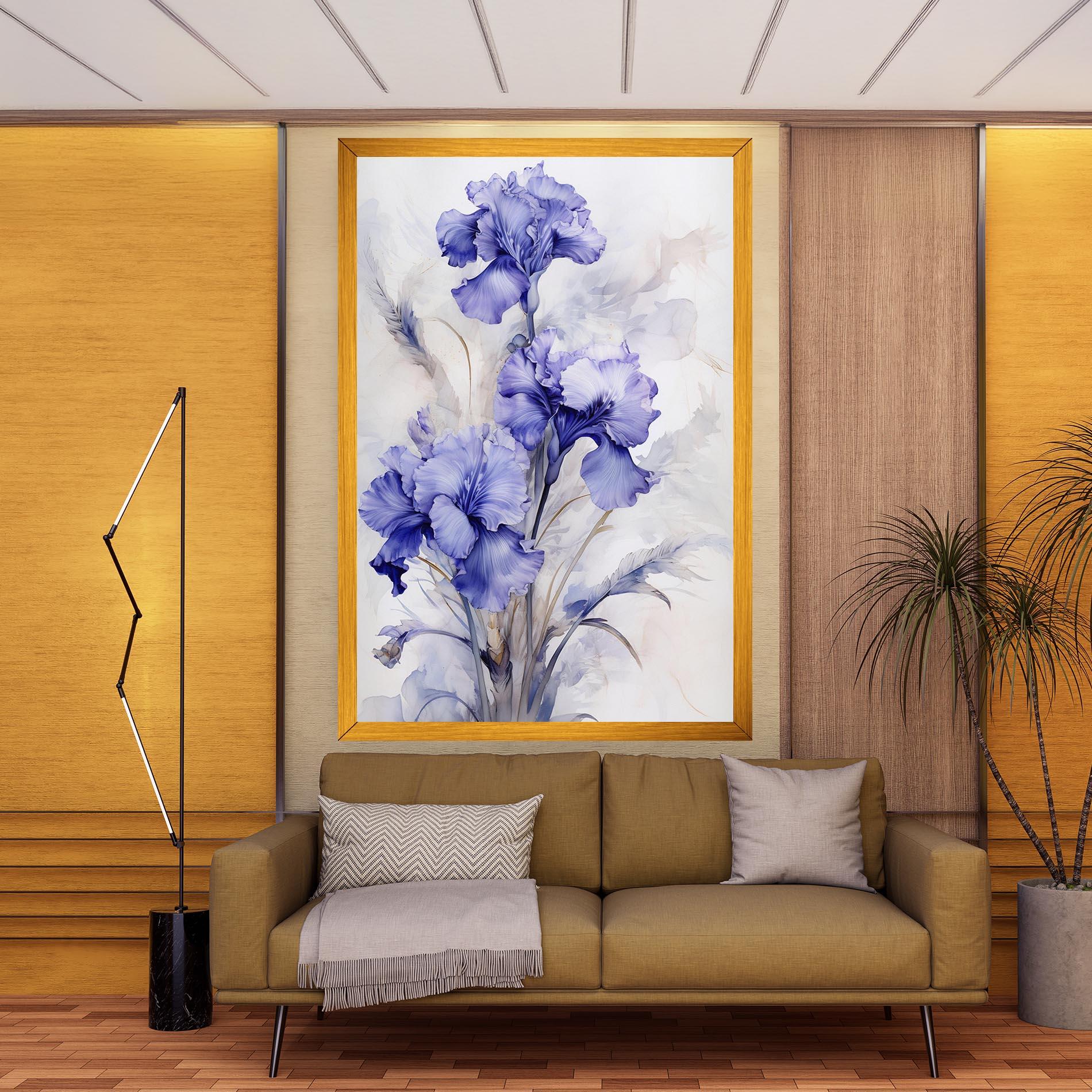 Tablou Canvas Purple Iris Painting mockup 9