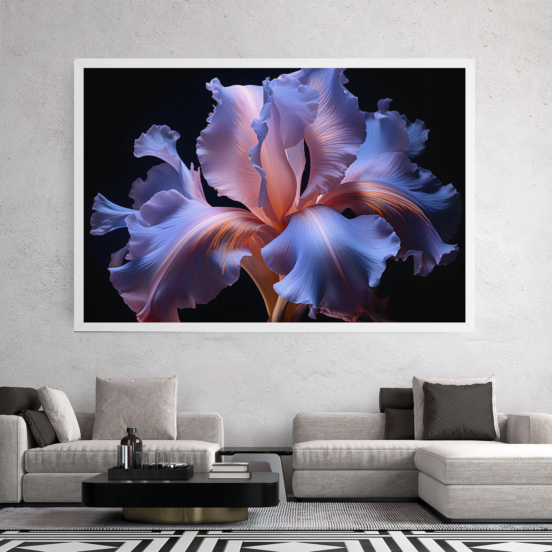 Tablou Canvas Elegant Iris On Black mockup 2