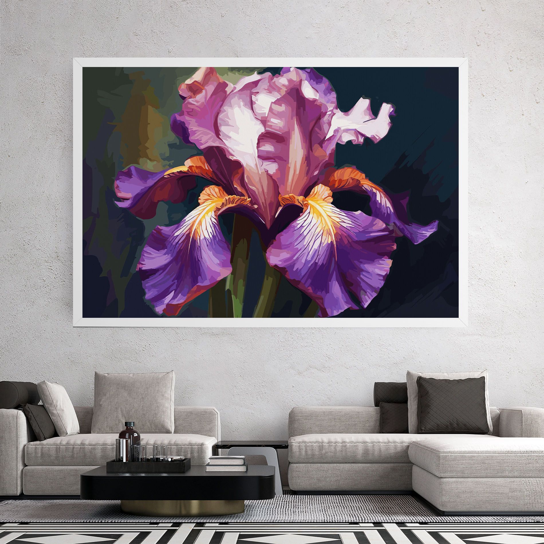 Purple Orange Iris Art mockup 2