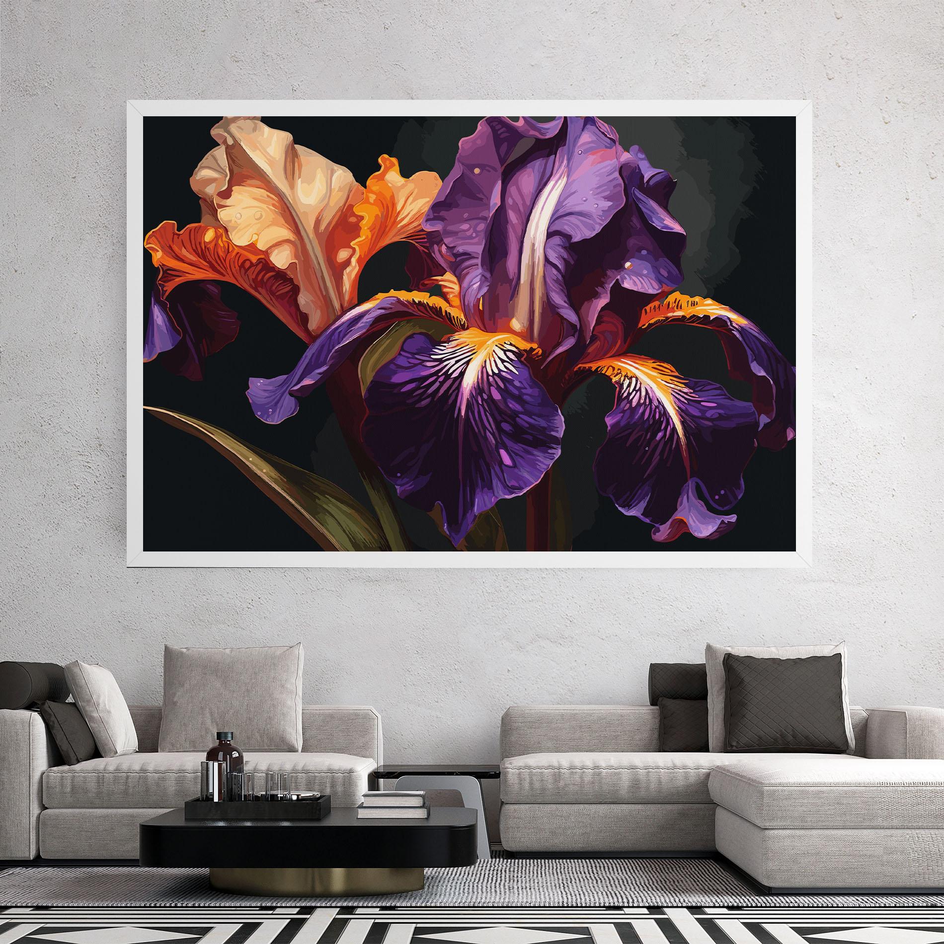 Tablou Canvas Purple Orange Iris mockup 2