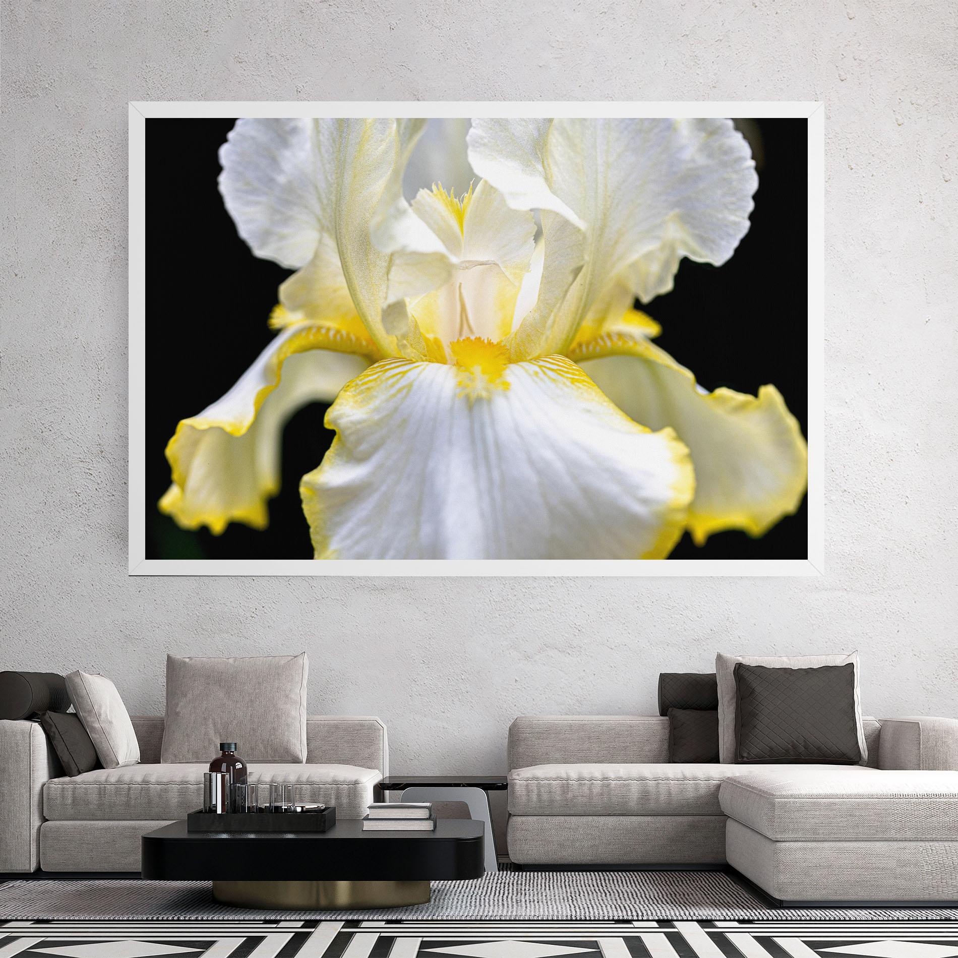 Tablou Canvas White Yellow Iris mockup 2