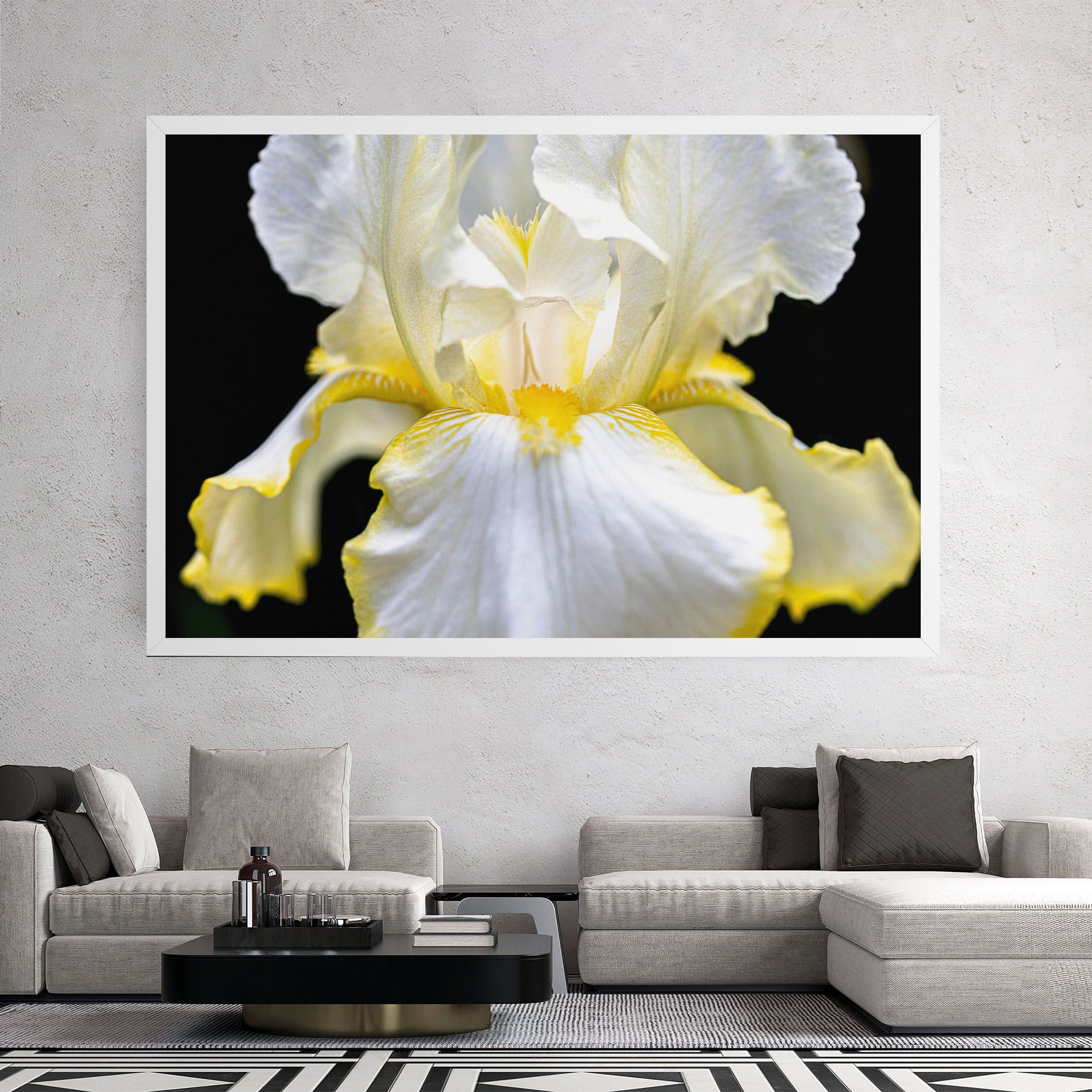 White Yellow Iris mockup 2