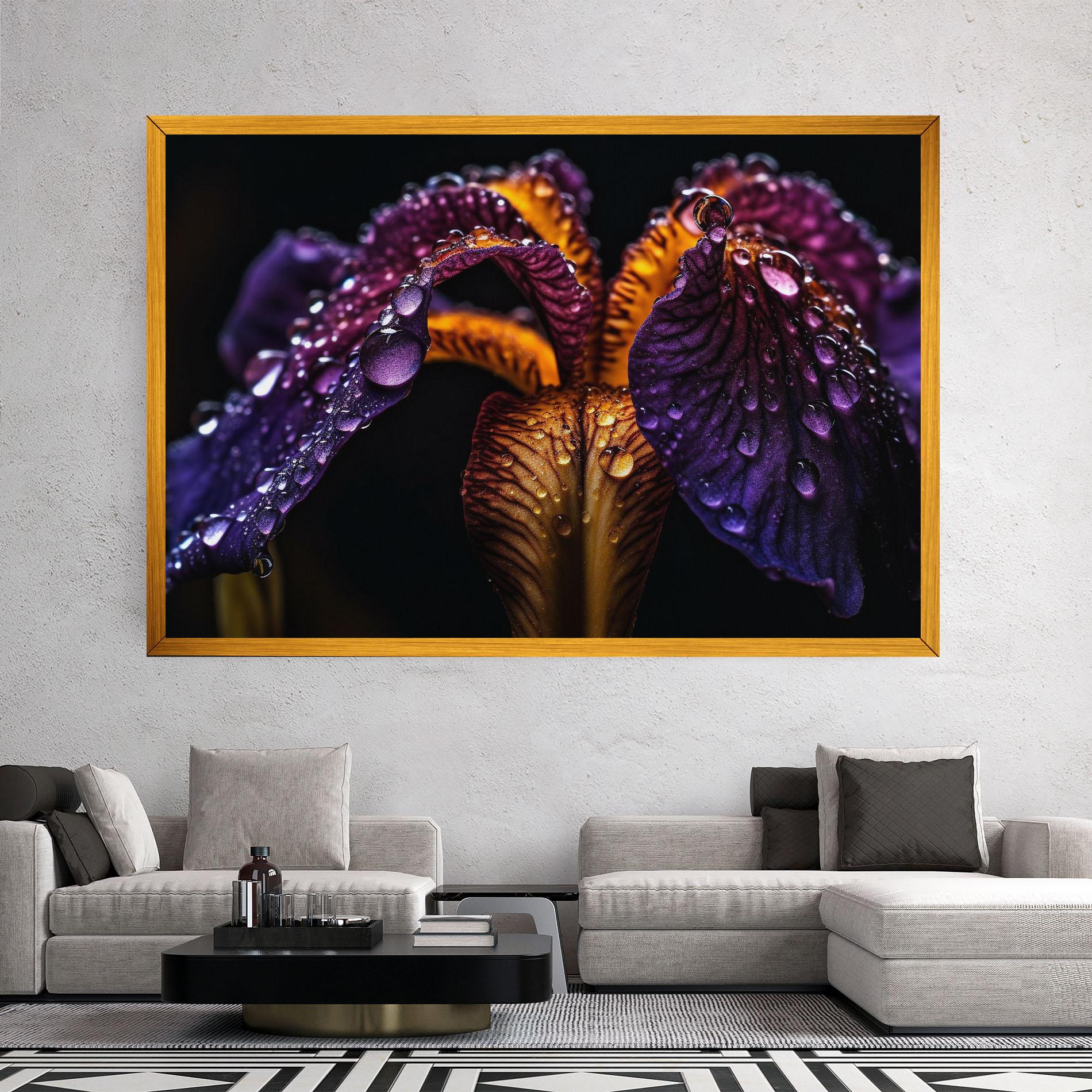 Tablou Canvas Dark Iris After Rain mockup 2