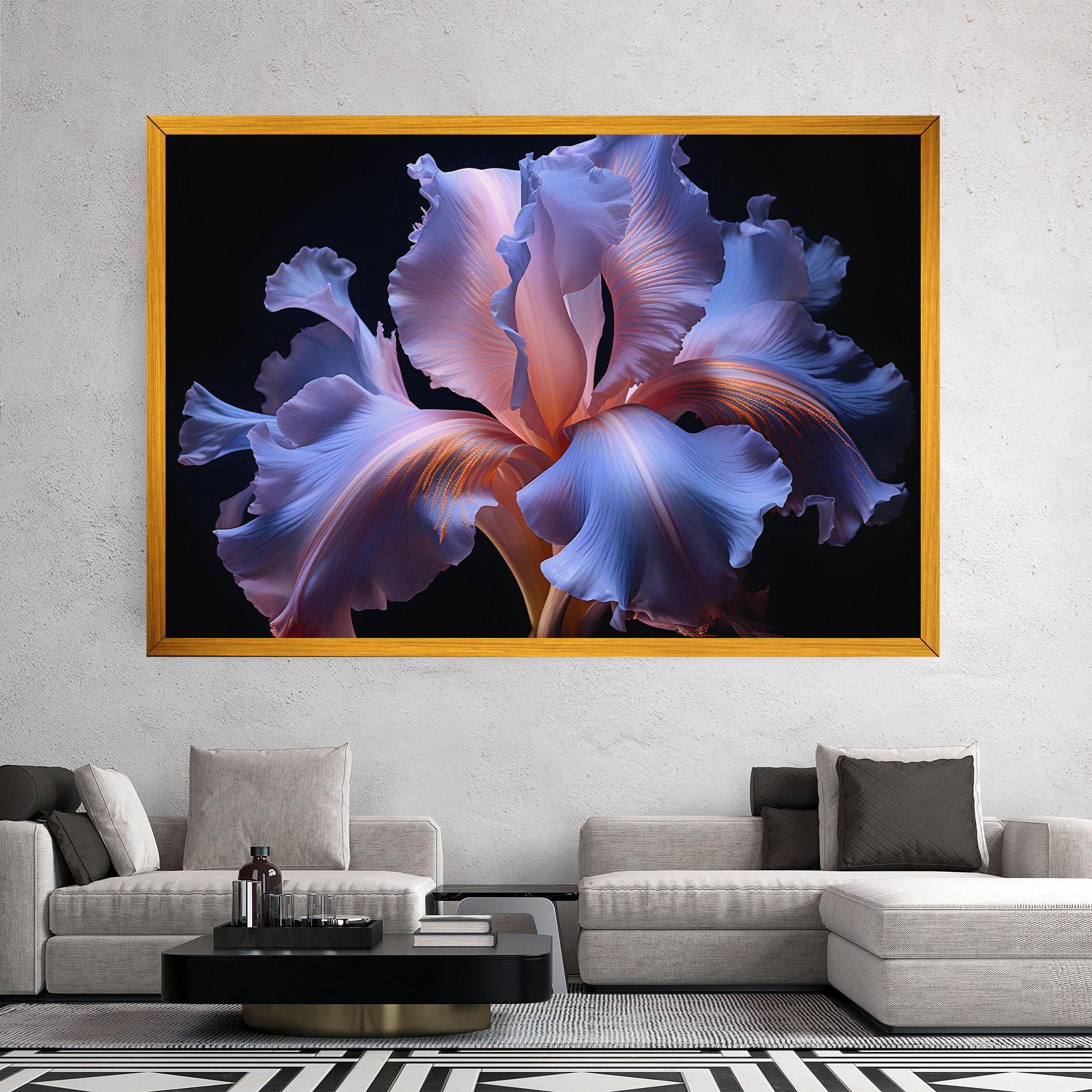 Tablou Canvas Elegant Iris On Black mockup 2