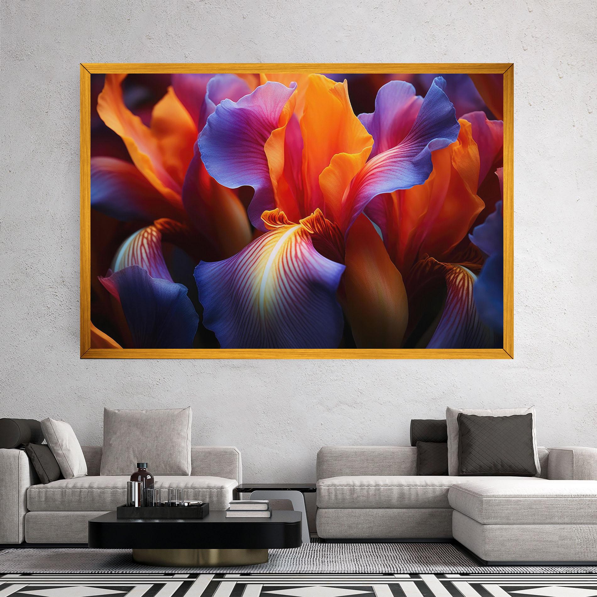 Tablou Canvas Orange Purple Iris mockup 2