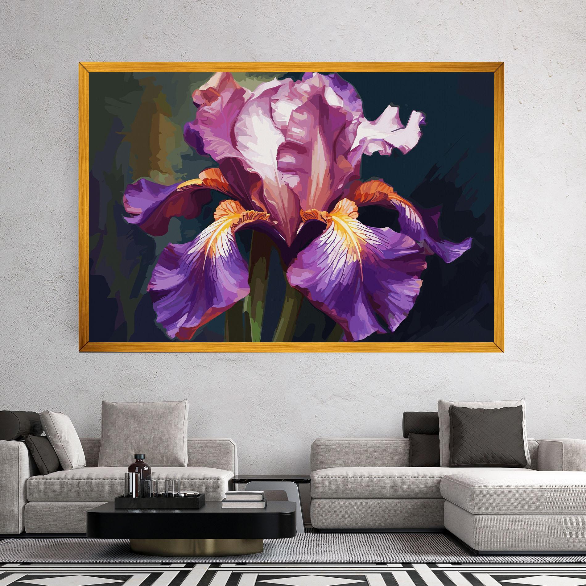 Tablou Canvas Purple Orange Iris Art mockup 2