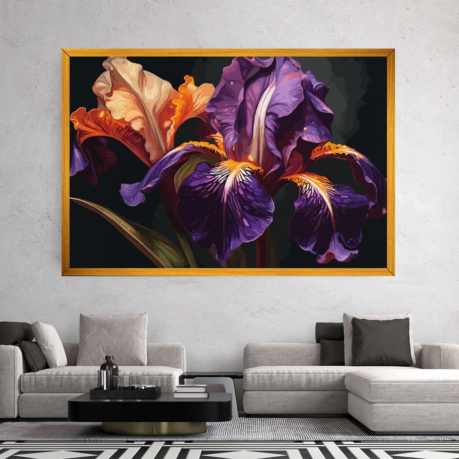 Tablou Canvas Purple Orange Iris mockup 2