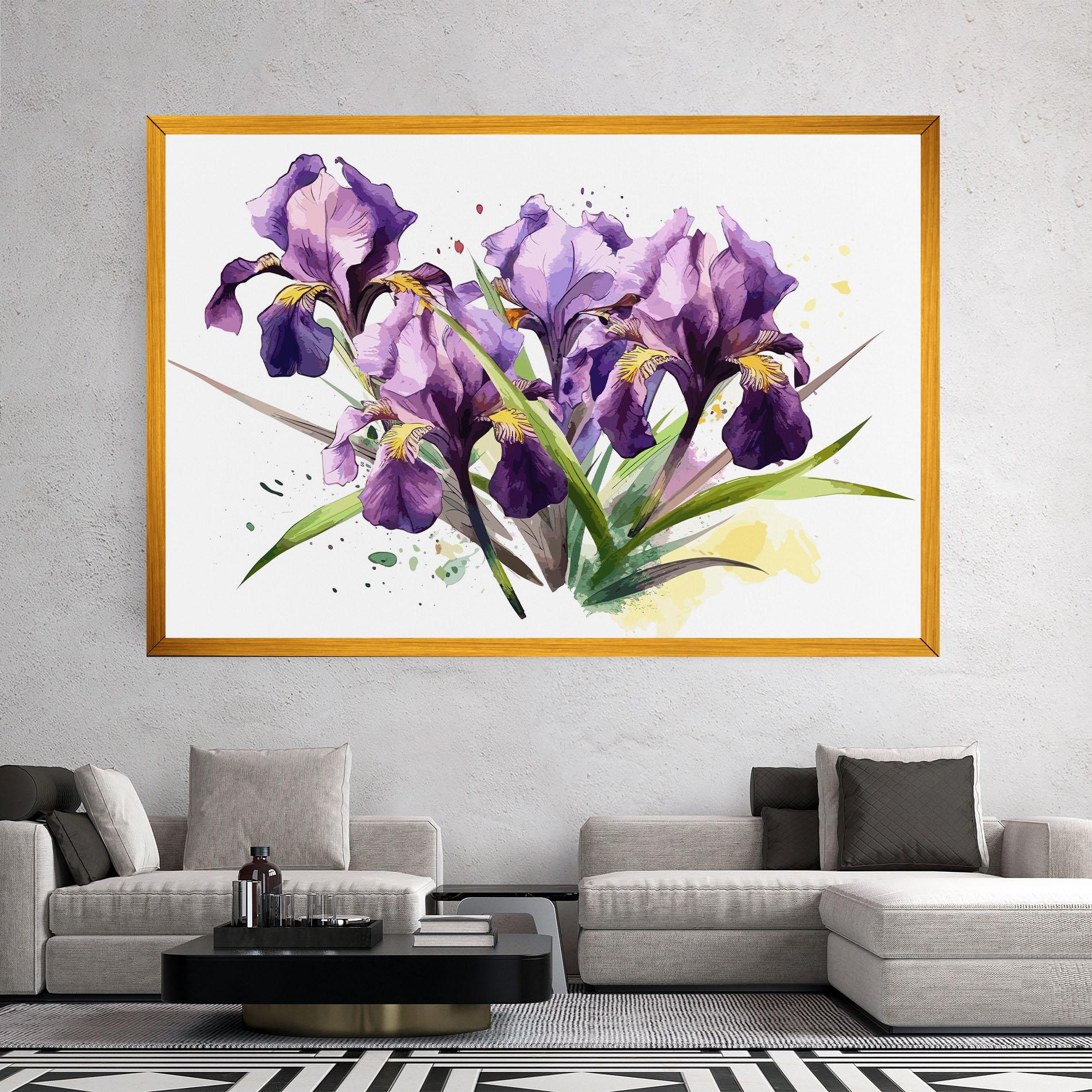 Tablou Canvas Watercolor Purple Iris mockup 2