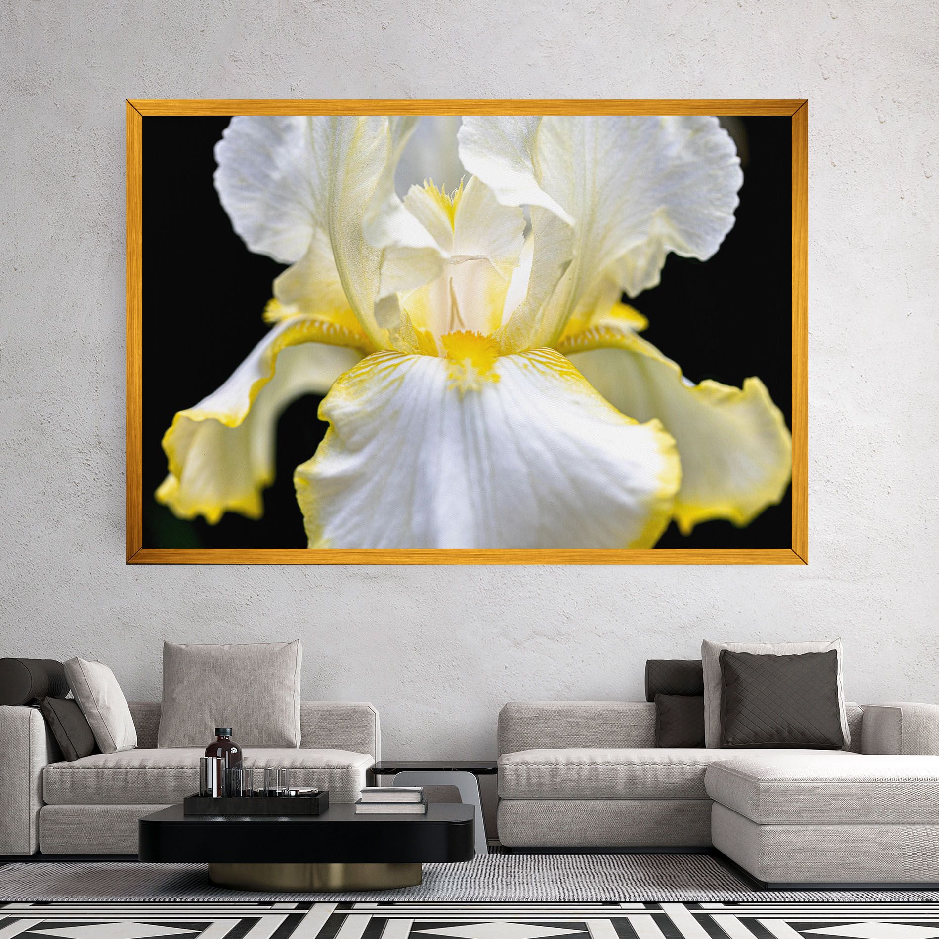 White Yellow Iris mockup 2