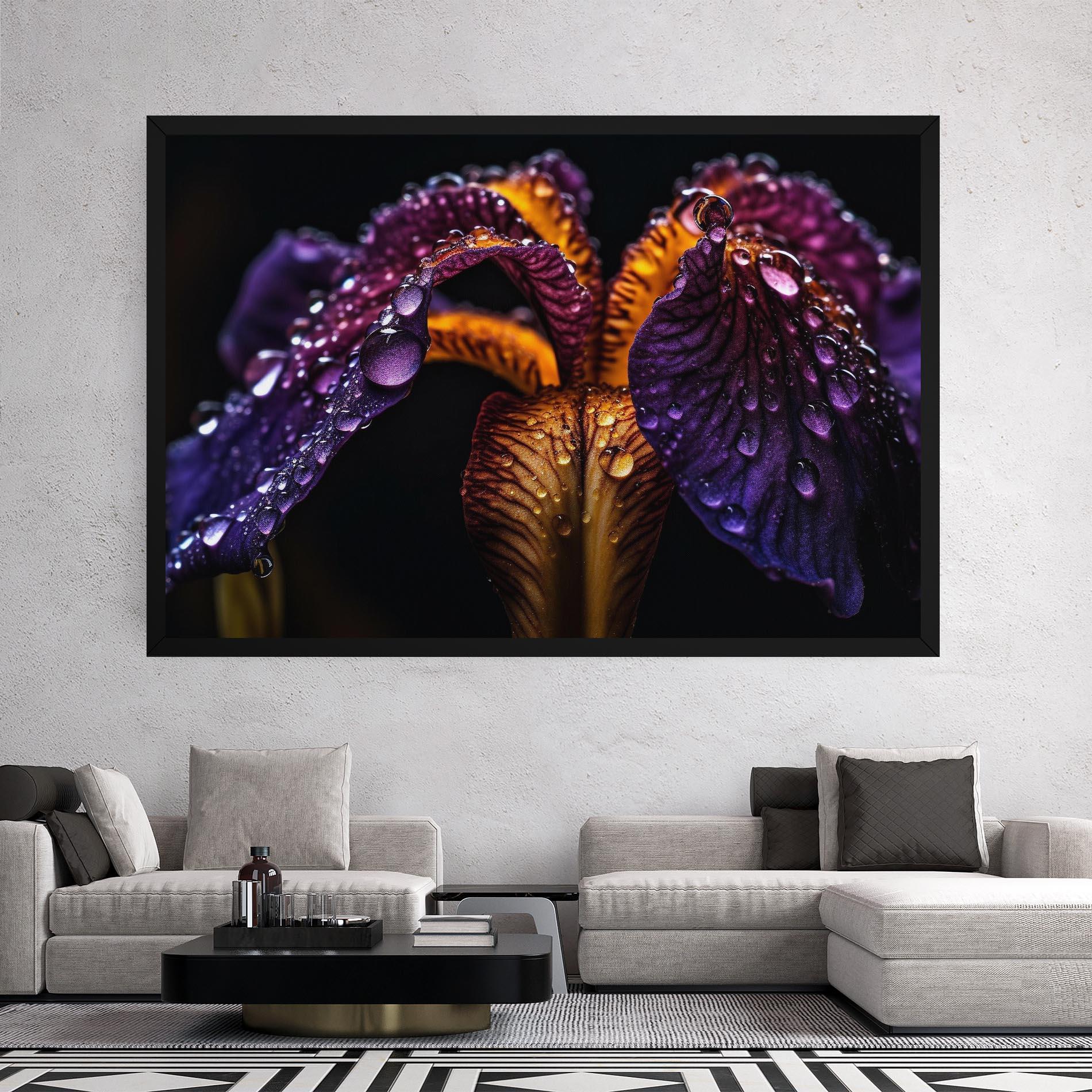 Tablou Canvas Dark Iris After Rain mockup 2