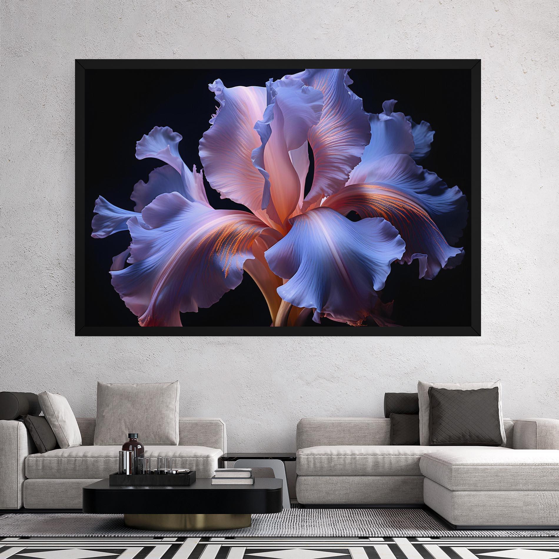 Tablou Canvas Elegant Iris On Black mockup 2