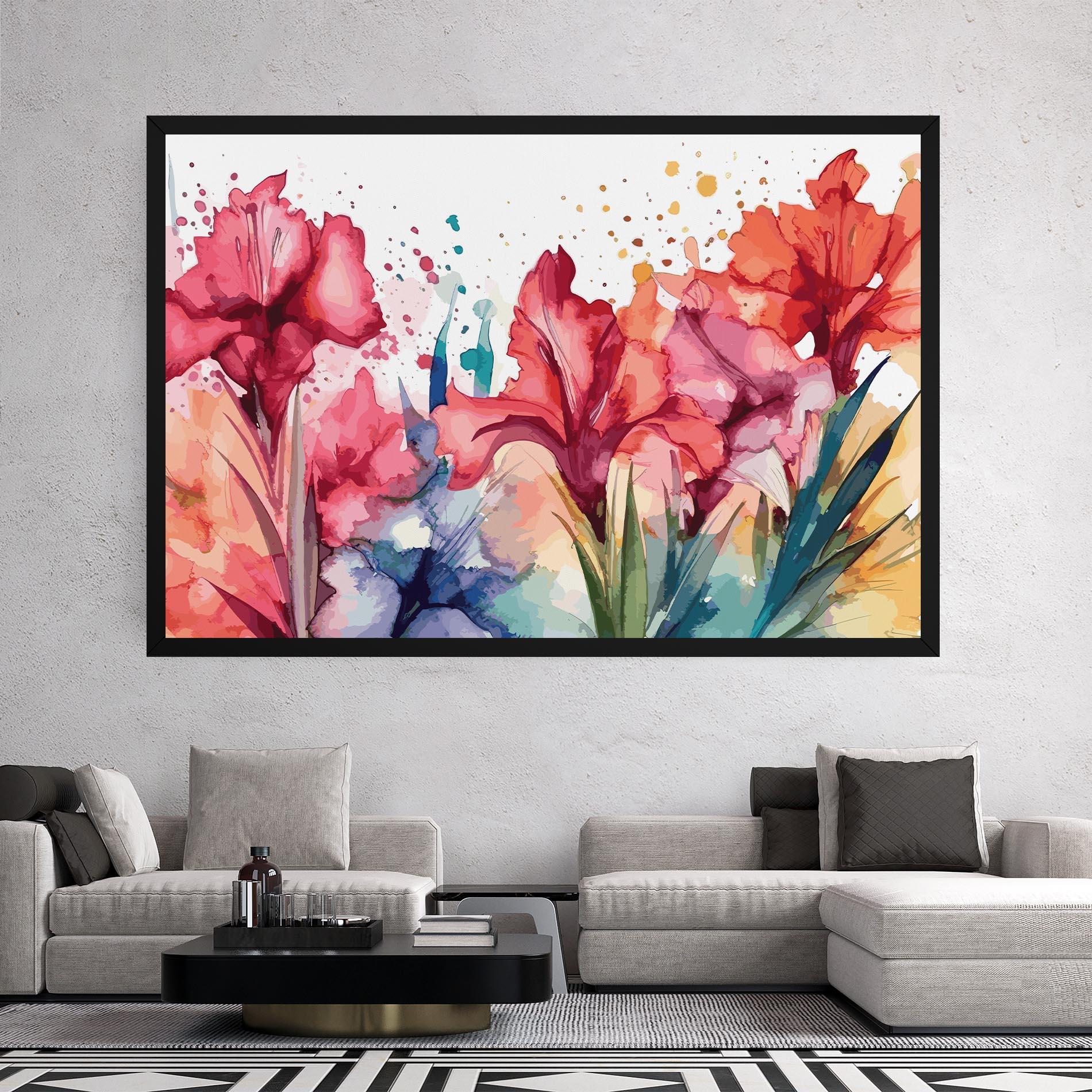 Tablou Canvas Pink Blue Iris mockup 2