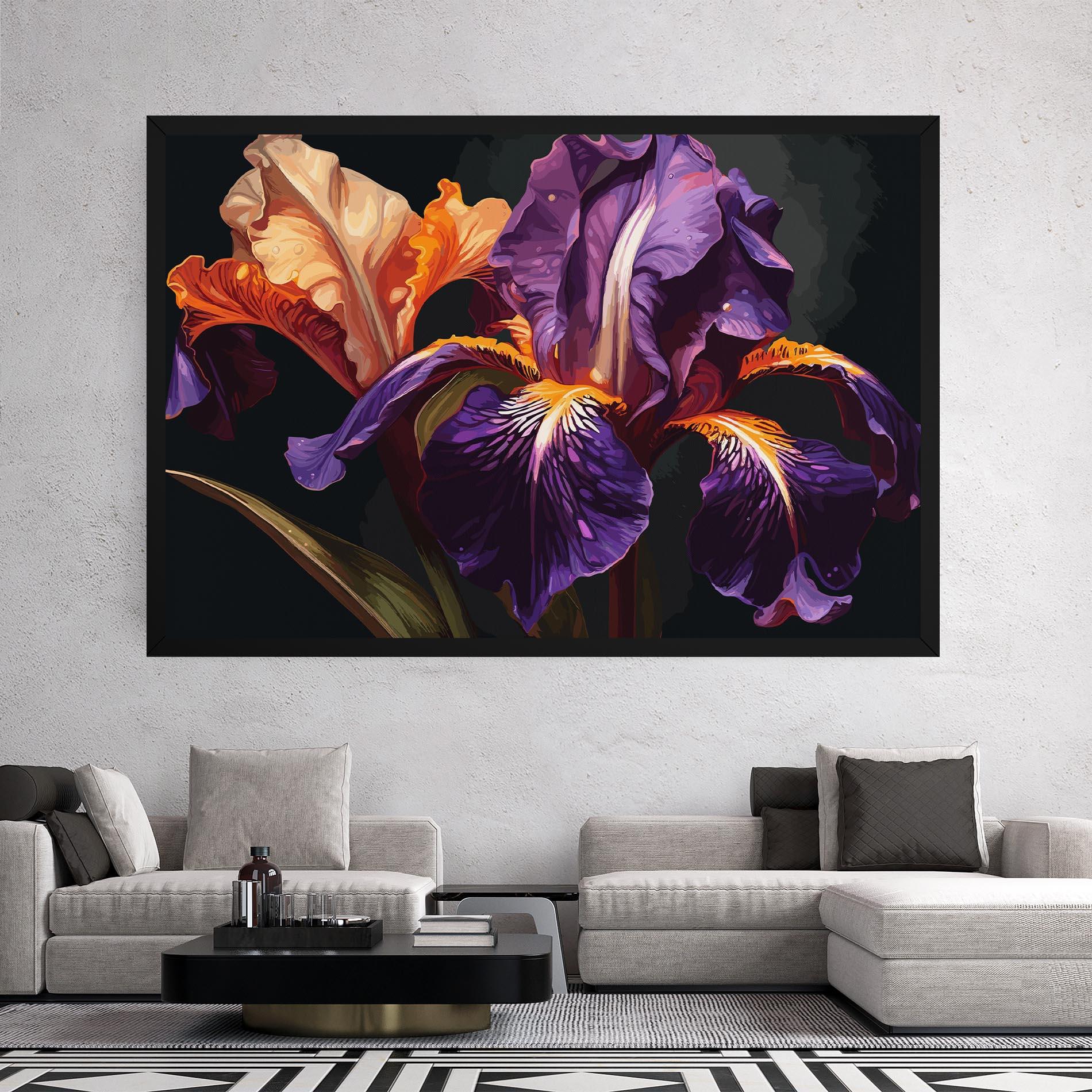 Tablou Canvas Purple Orange Iris mockup 2
