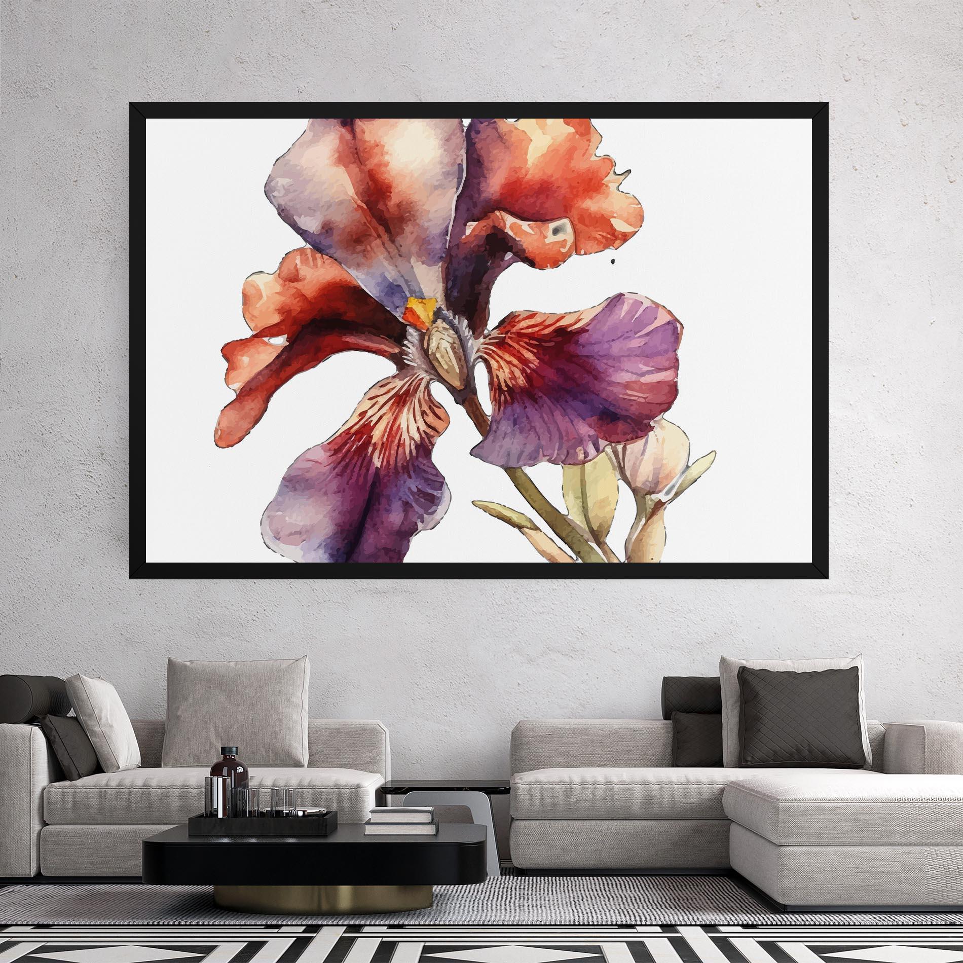 Tablou Canvas Watercolor Iris mockup 2