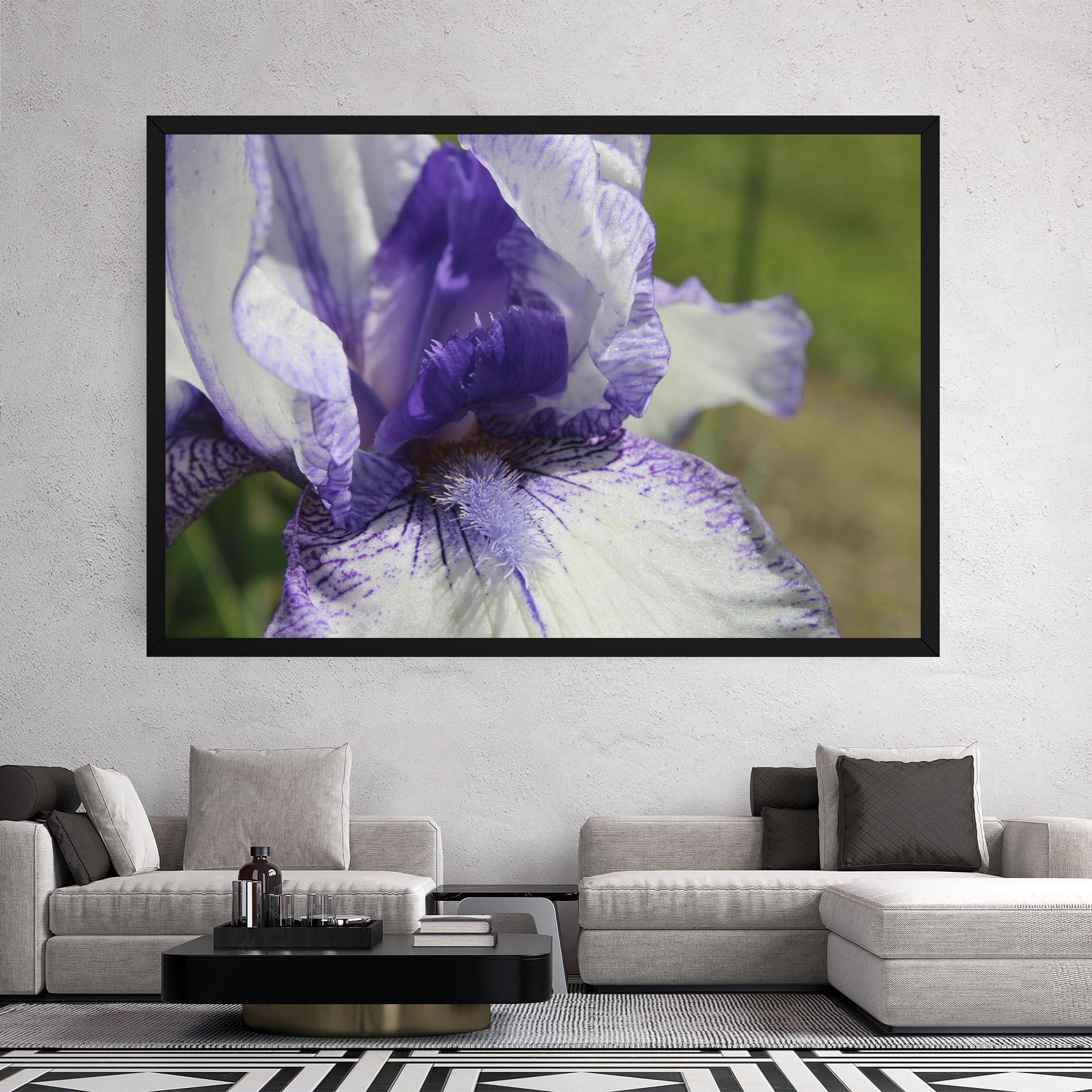 Tablou Canvas White Purple Iris mockup 2