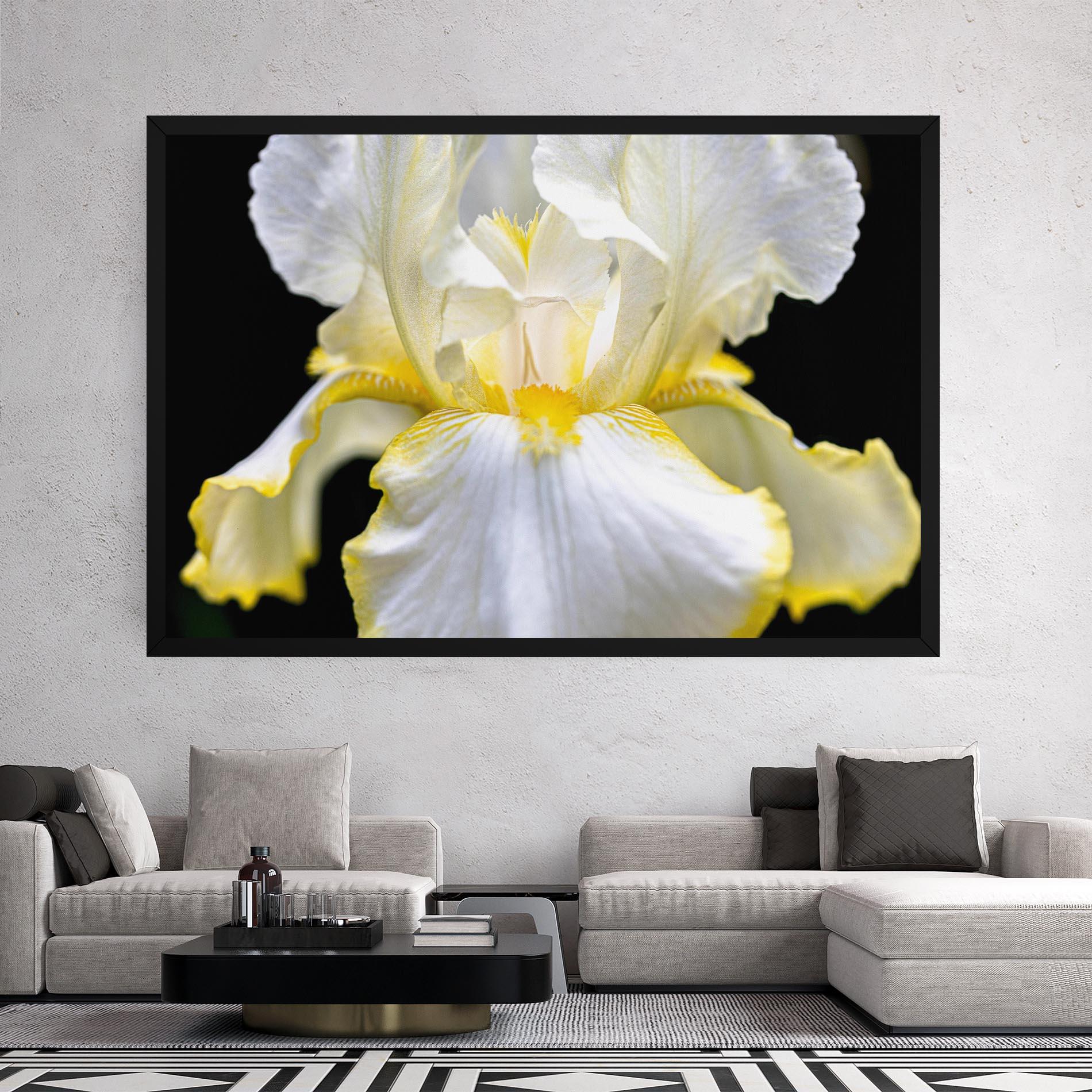 Tablou Canvas White Yellow Iris mockup 2