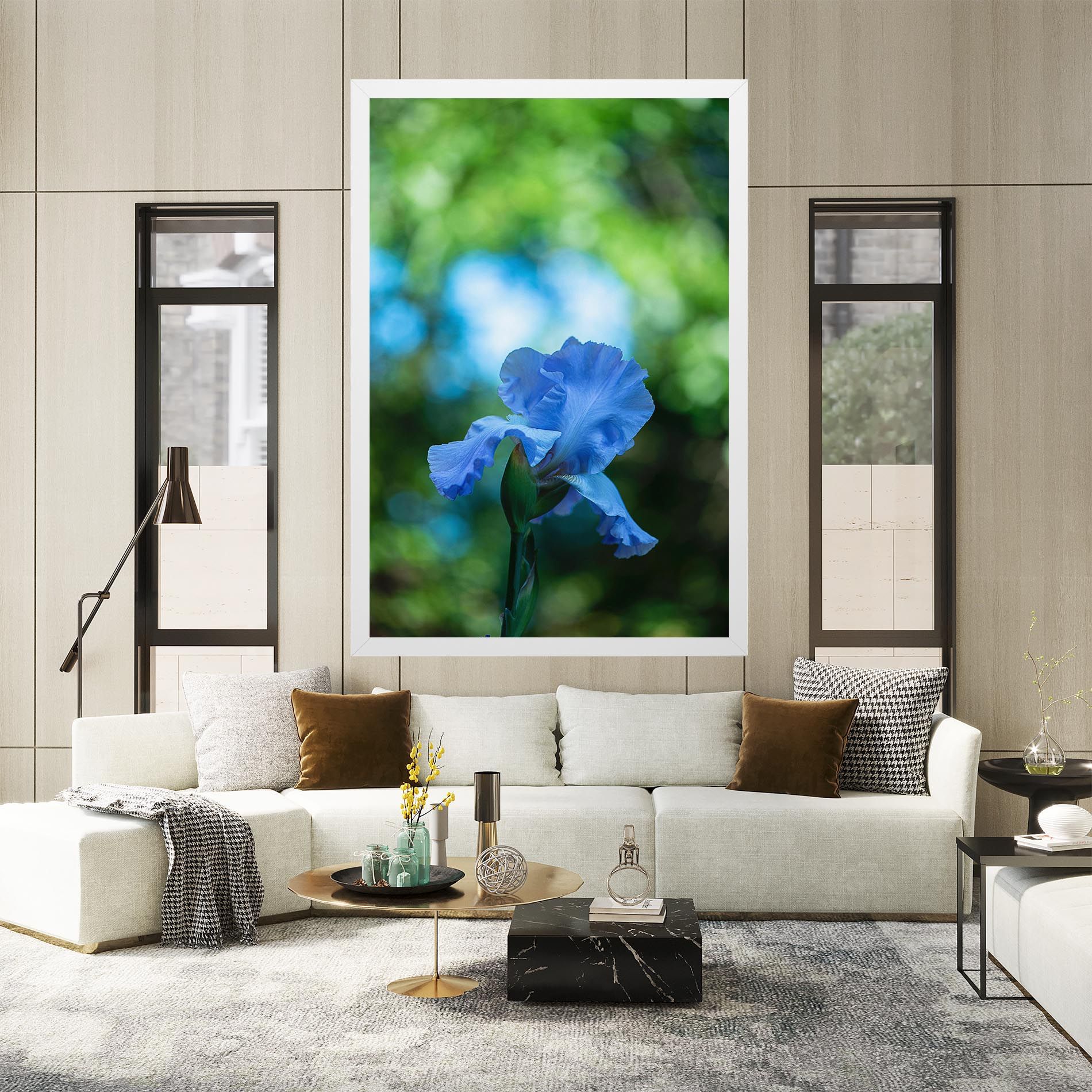 Blue Iris In The Garden mockup 2