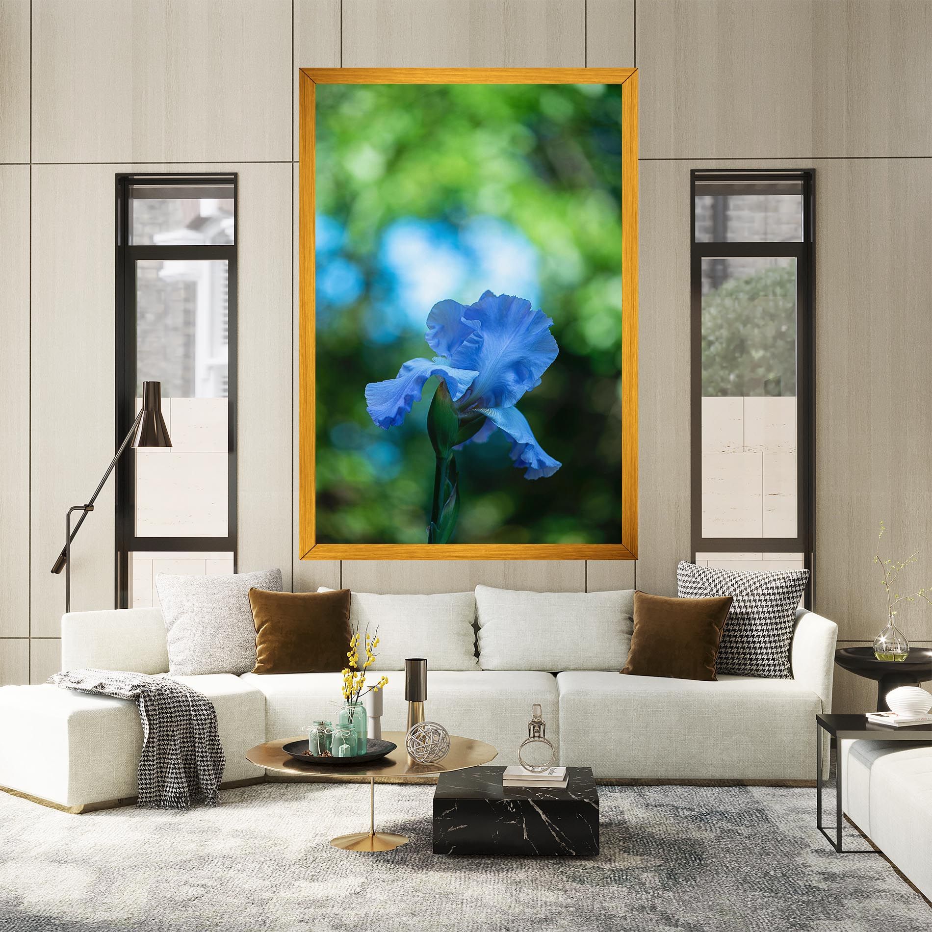 Blue Iris In The Garden mockup 2
