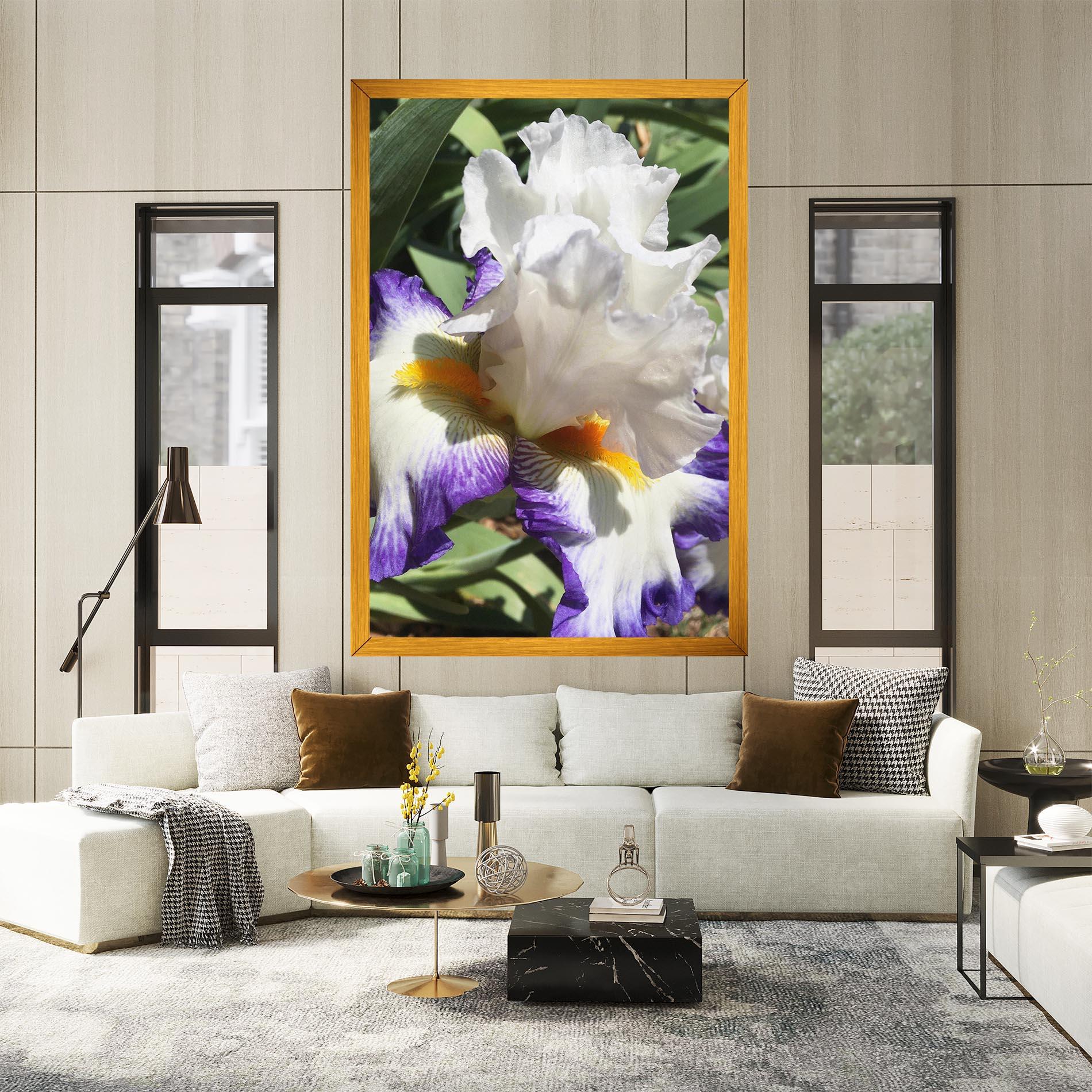 Tablou Canvas Garden White Purple Irirs mockup 2