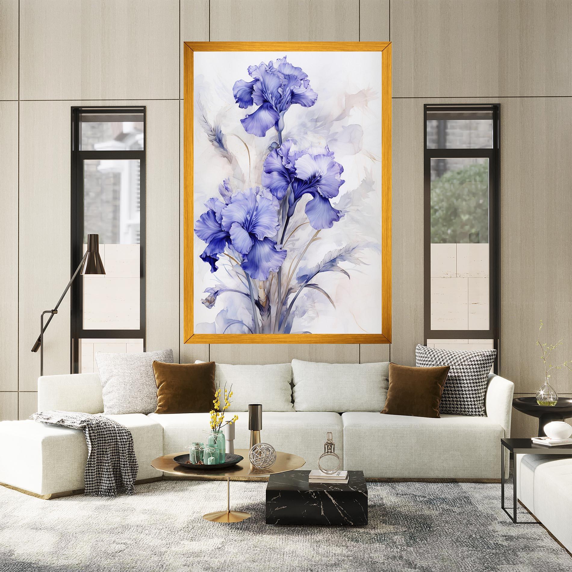 Tablou Canvas Purple Iris Painting mockup 2