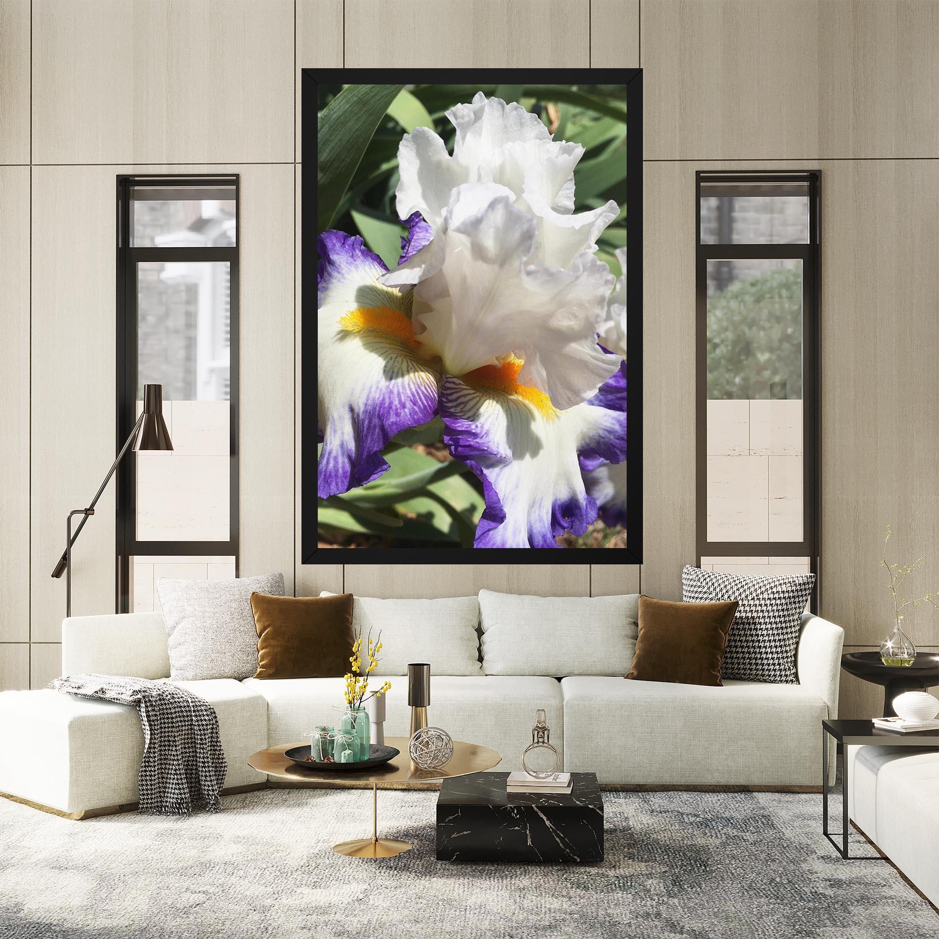 Tablou Canvas Garden White Purple Irirs mockup 2