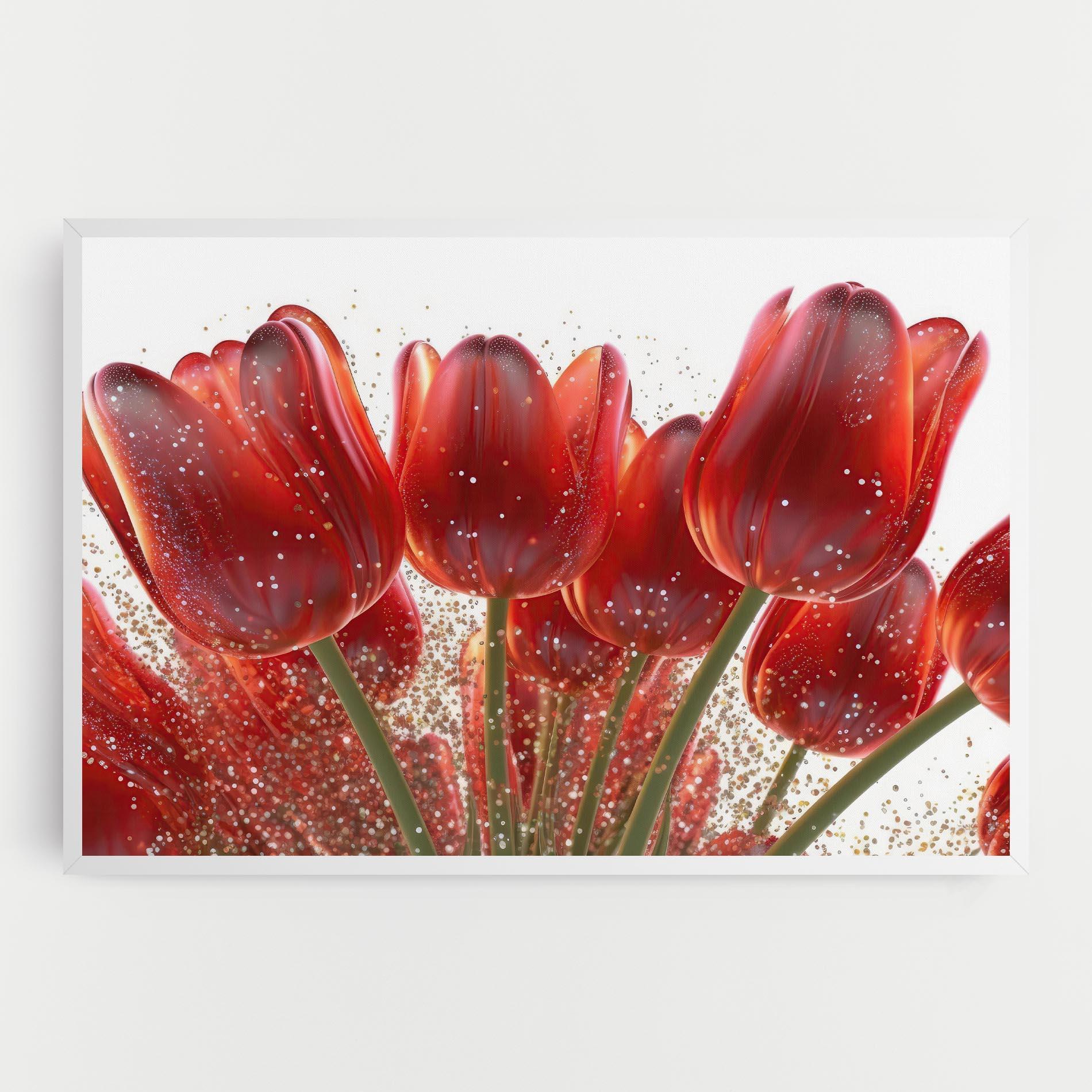 Tablou Canvas Glitter Red Tulips mockup 0