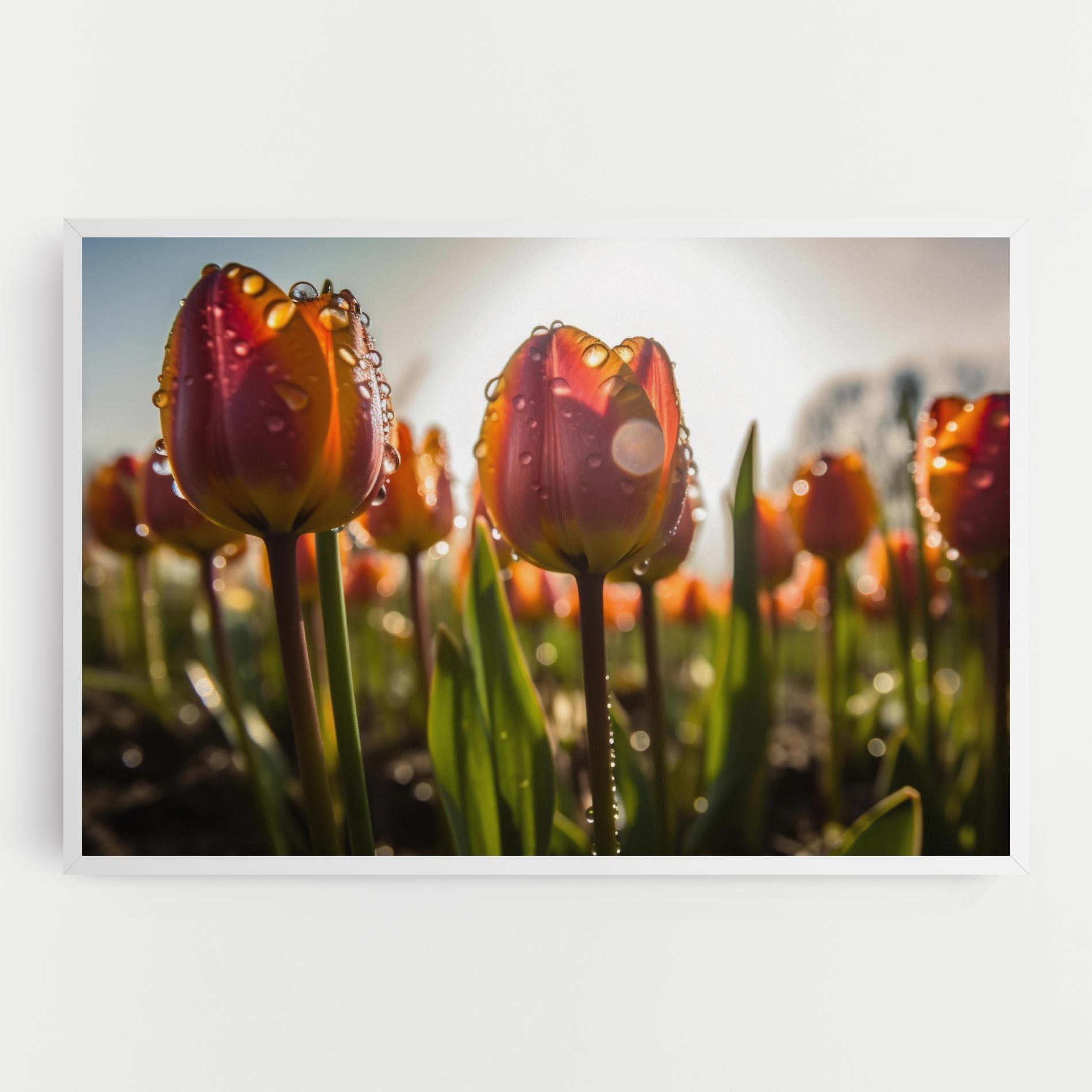 Tablou Canvas Orange Tulips After Rain mockup 0