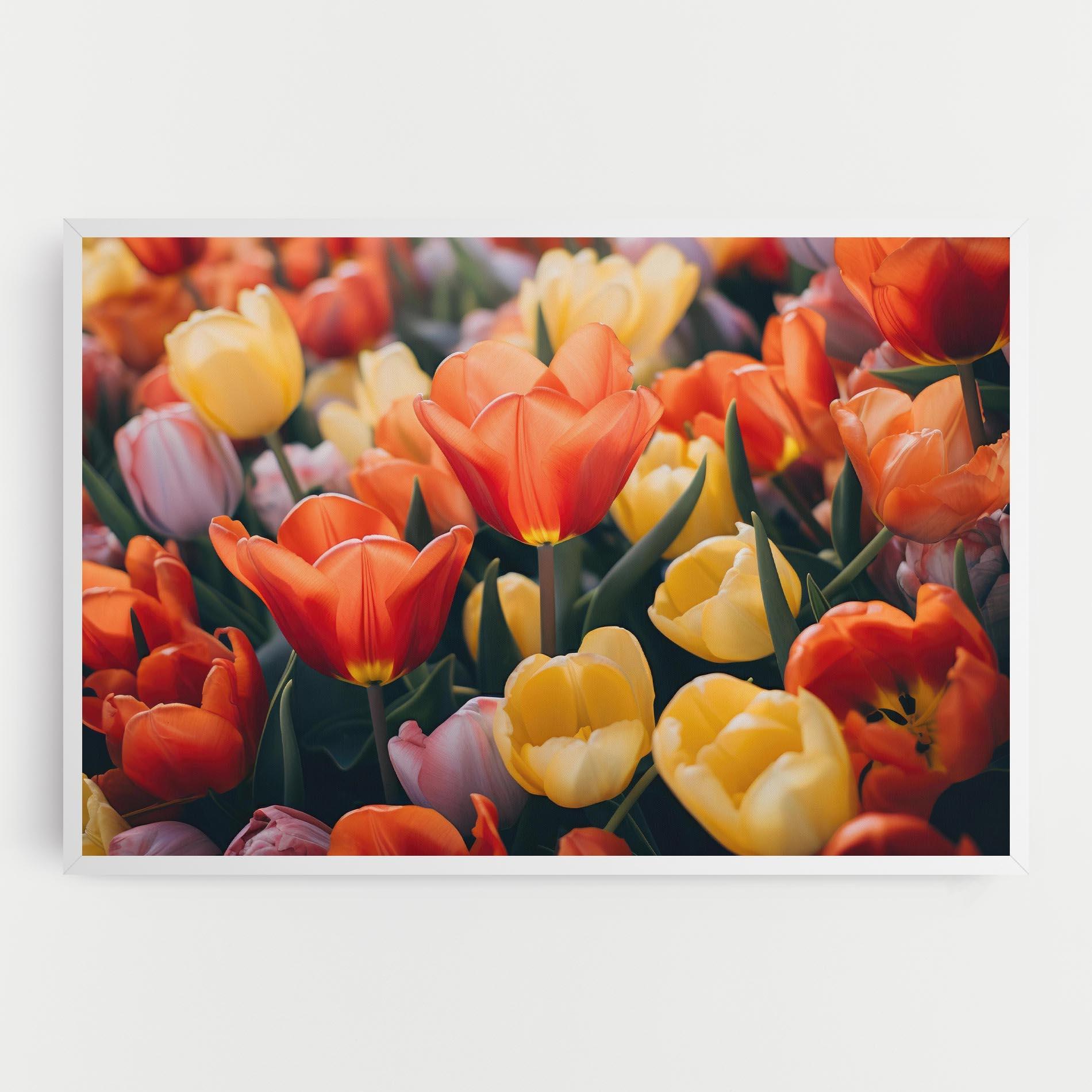 Tablou Canvas Orange Yellow Tulips mockup 0