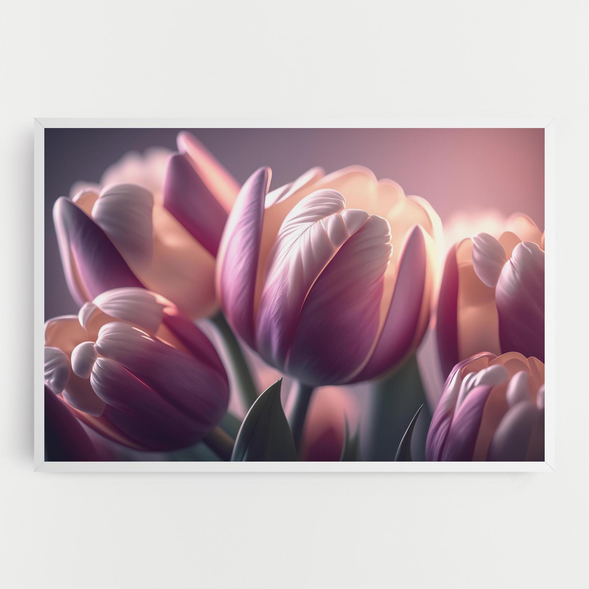 Tablou Canvas Pastel Pink Tulips mockup 0