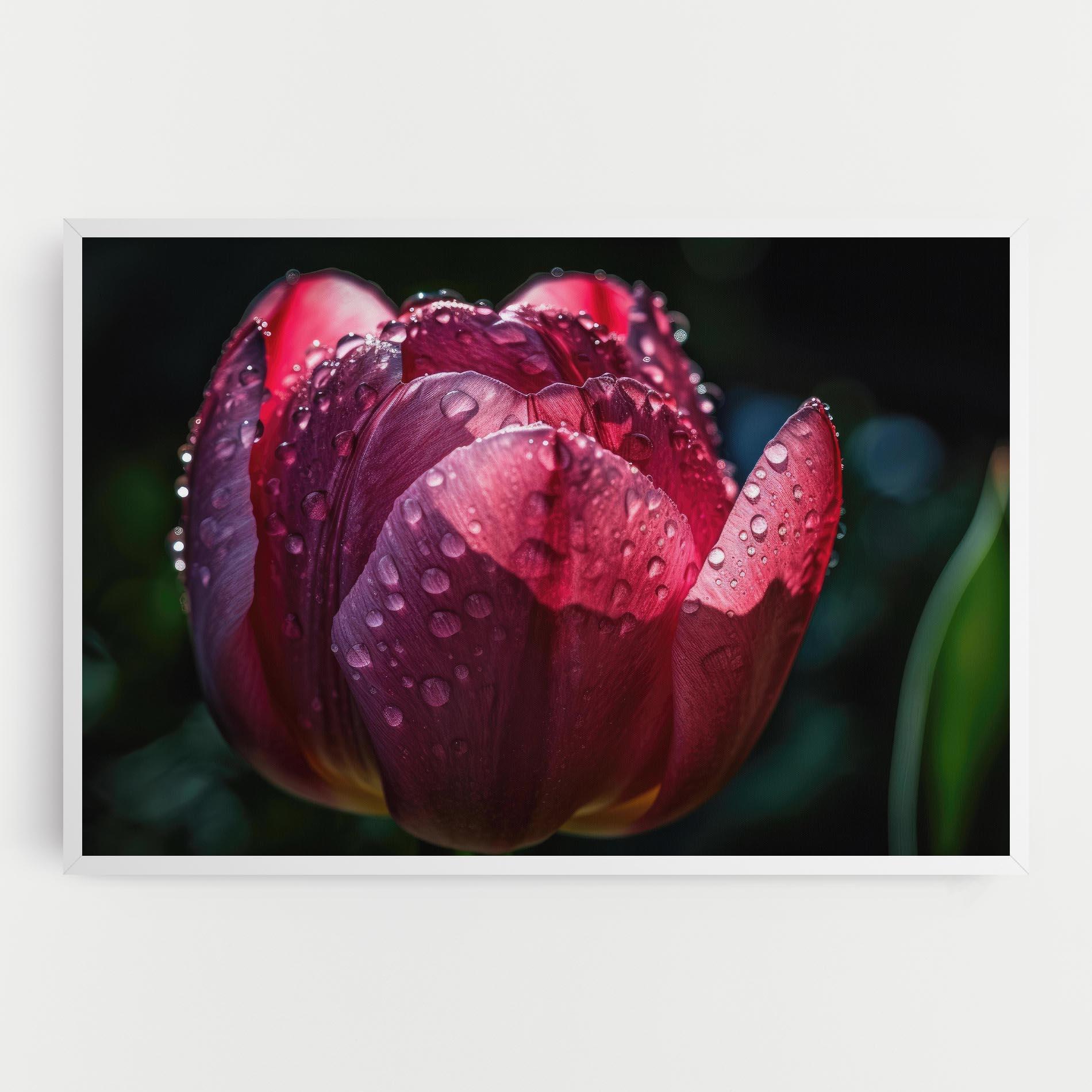 Tablou Canvas Pink Tulip After Rain mockup 0